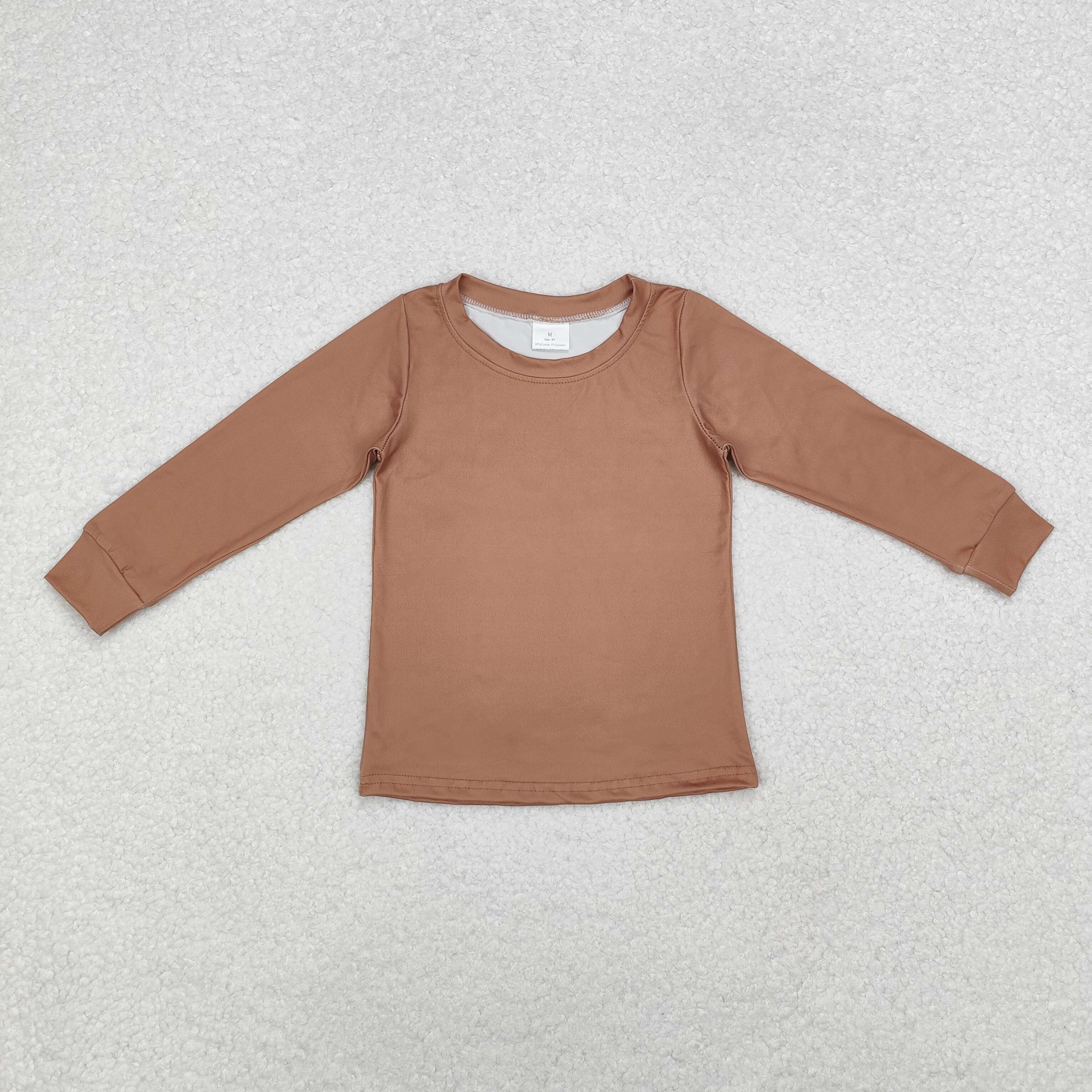 BT0950 RTS toddler boy clothes brown mallard  brown boy winter top shirt