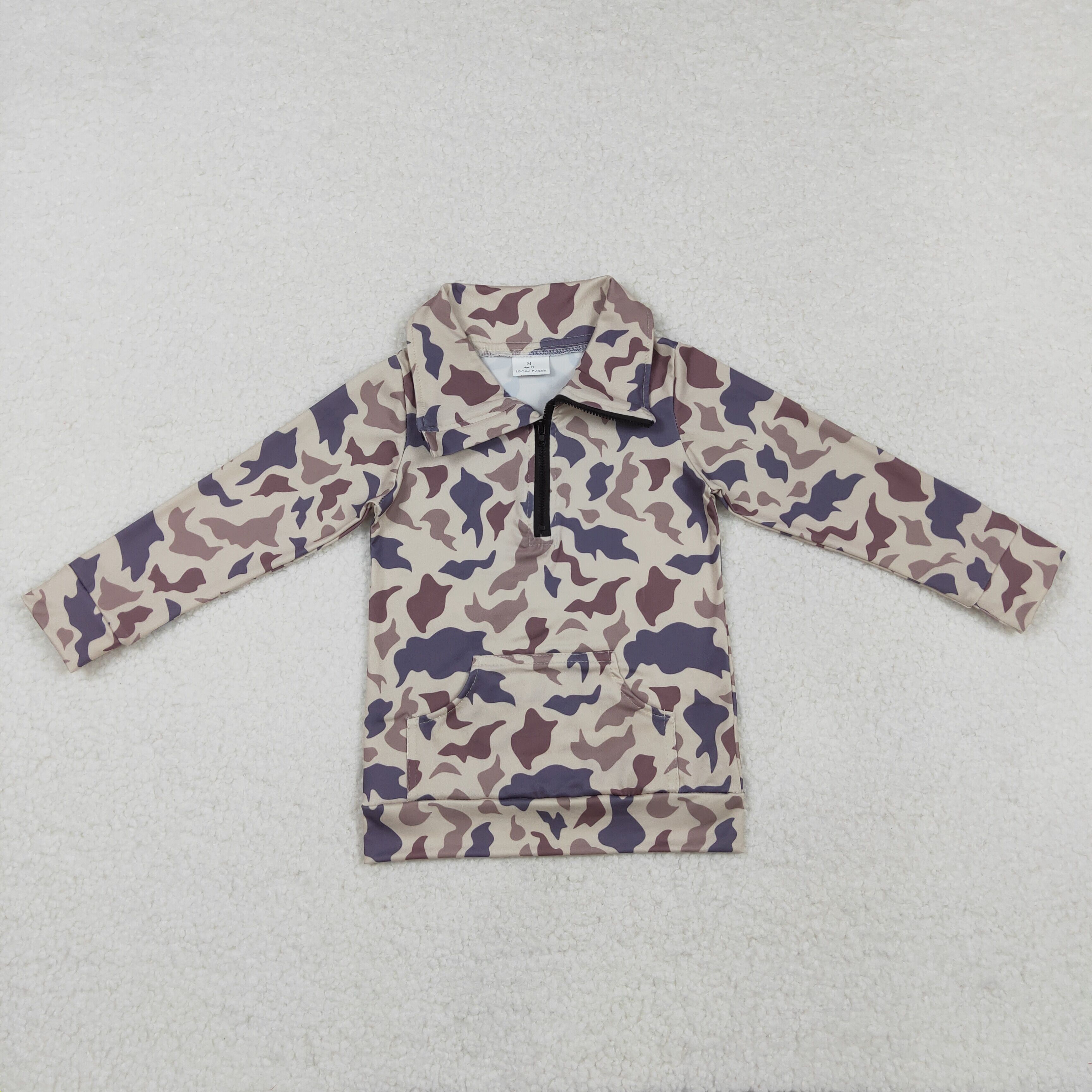 BT1037 RTS toddler boy clothes camouflage boy winter  zipper top