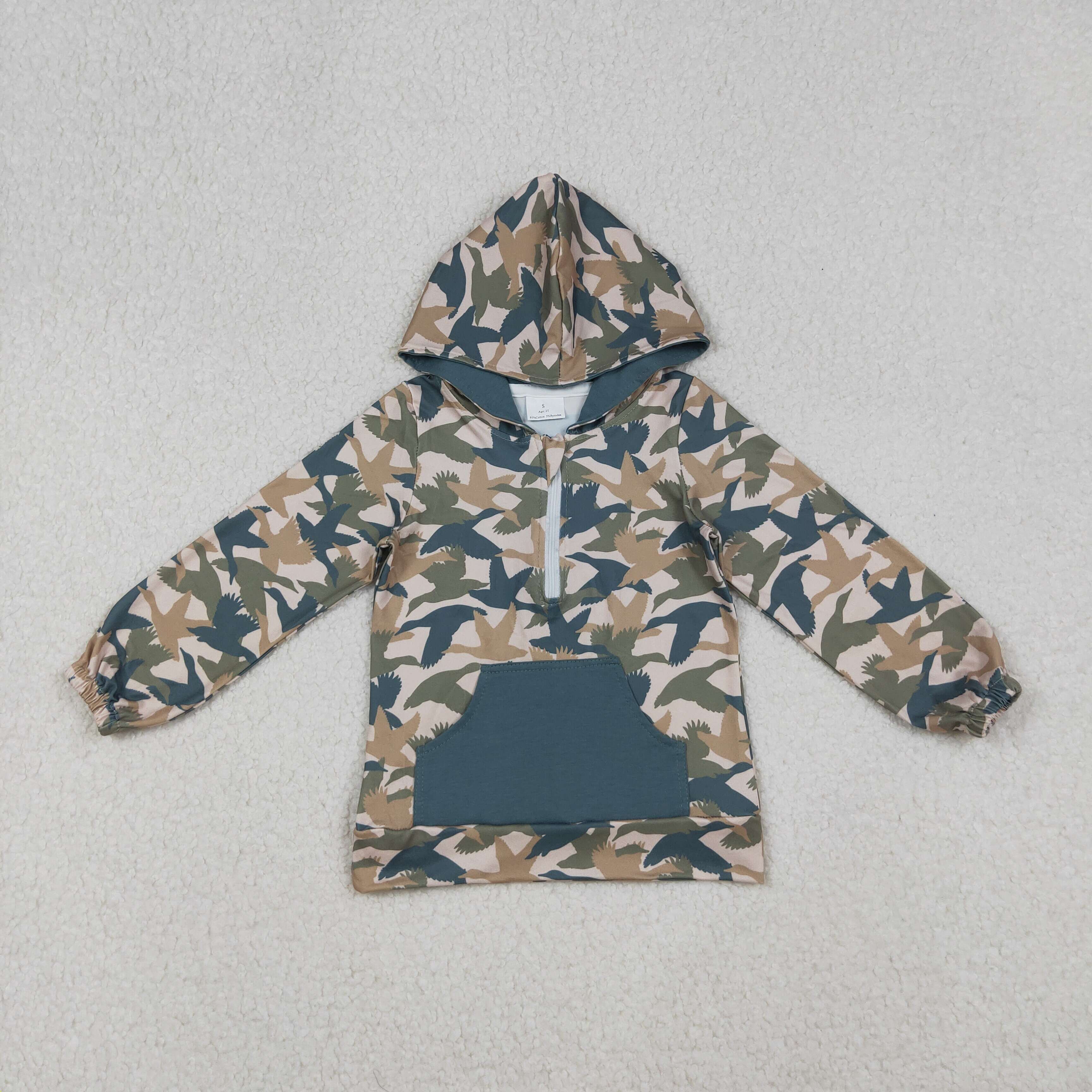 BT1301 RTS boy clothes mallard camo boys winter top hoodie hunting clothes