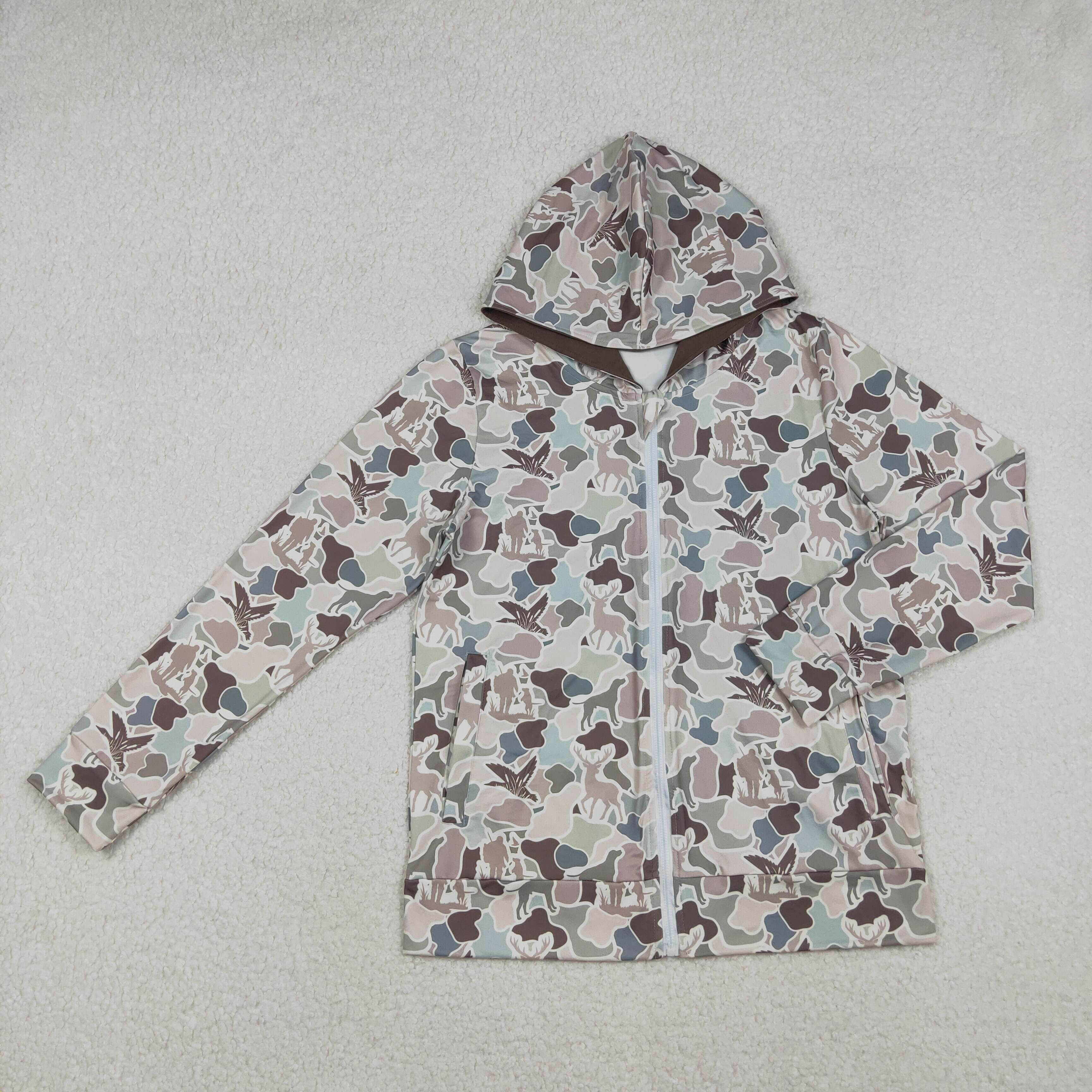 BT1392  RTS adult men winter hoodies shirt camo zip jacket