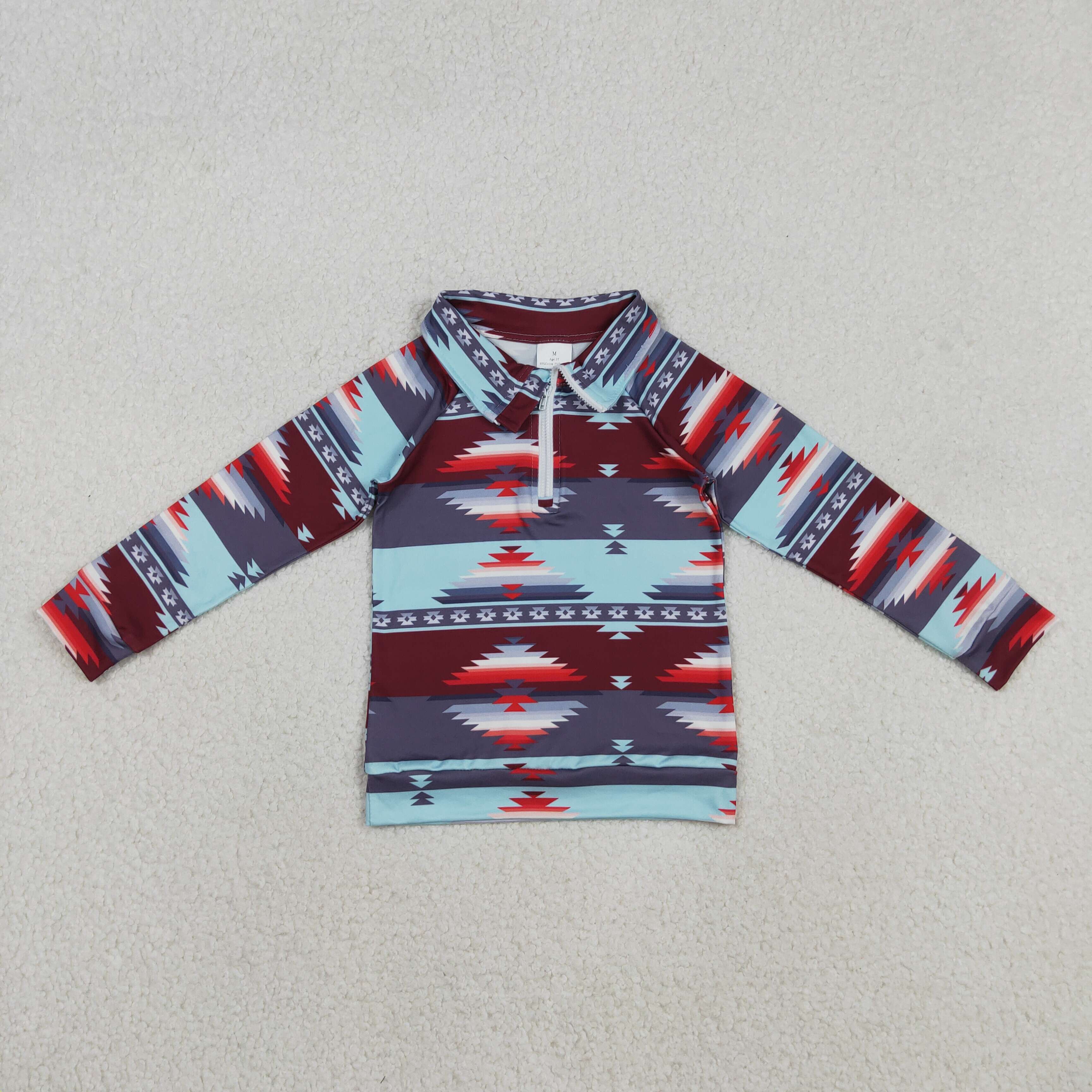 BT1467 RTS toddler boy clothes aztec boy winter top shirt