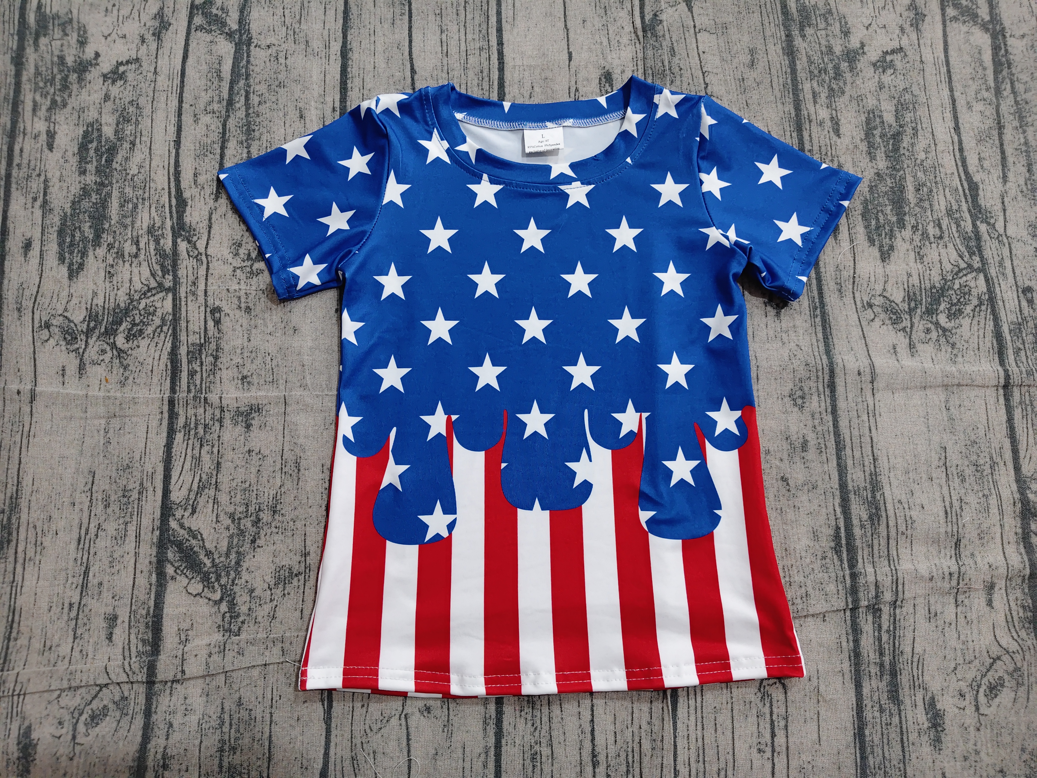 BT1741 pre-order  toddler boy clothes star print boy 4th of July summer top shirt-real pic 2026.4.18 