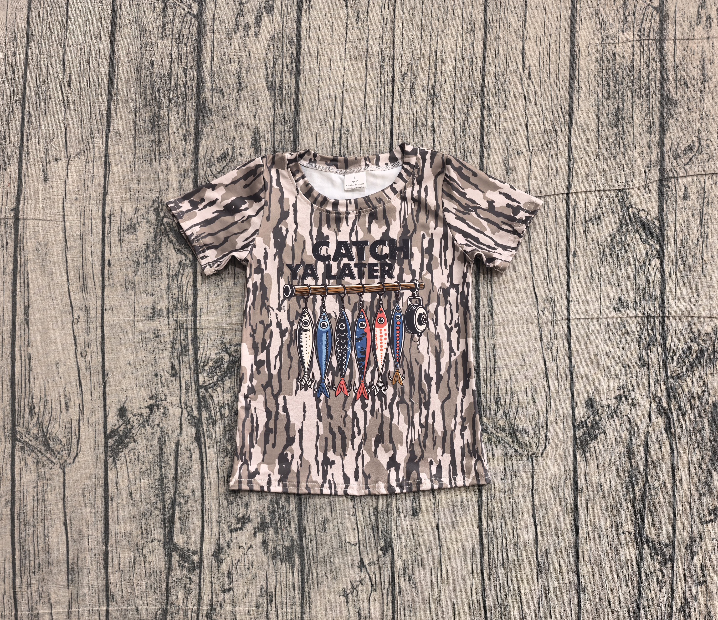 BT1772 pre-order  toddler boy clothes fishing print boy summer top shirt-real pic 2026.5.7 