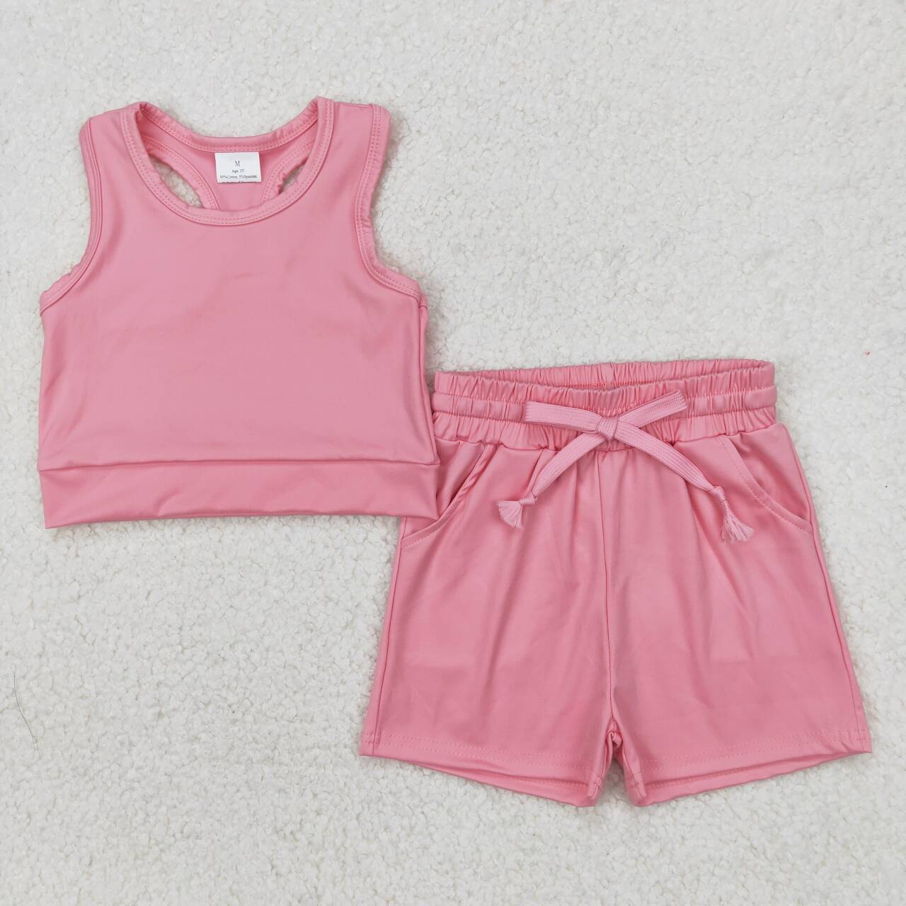 GSSO2130 RTS girl clothes pink toddler girl yoga summer outfit quick dry sports clothes