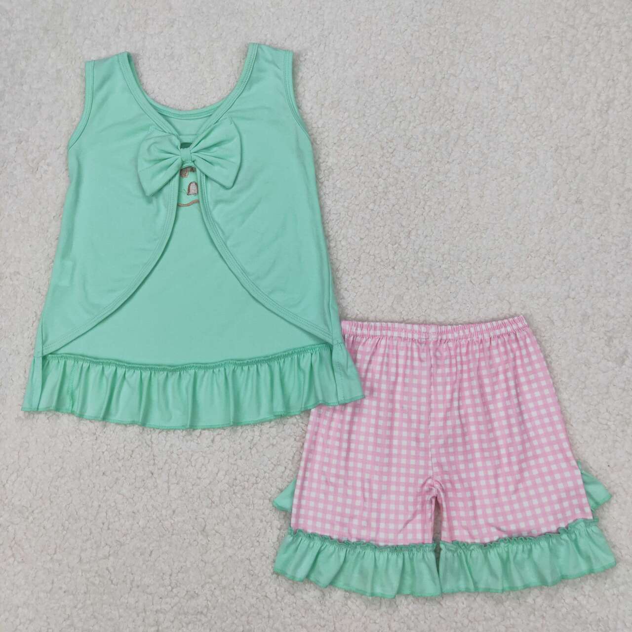 GSSO1983 RTS girl clothes shell embroidery toddler girl summer outfit