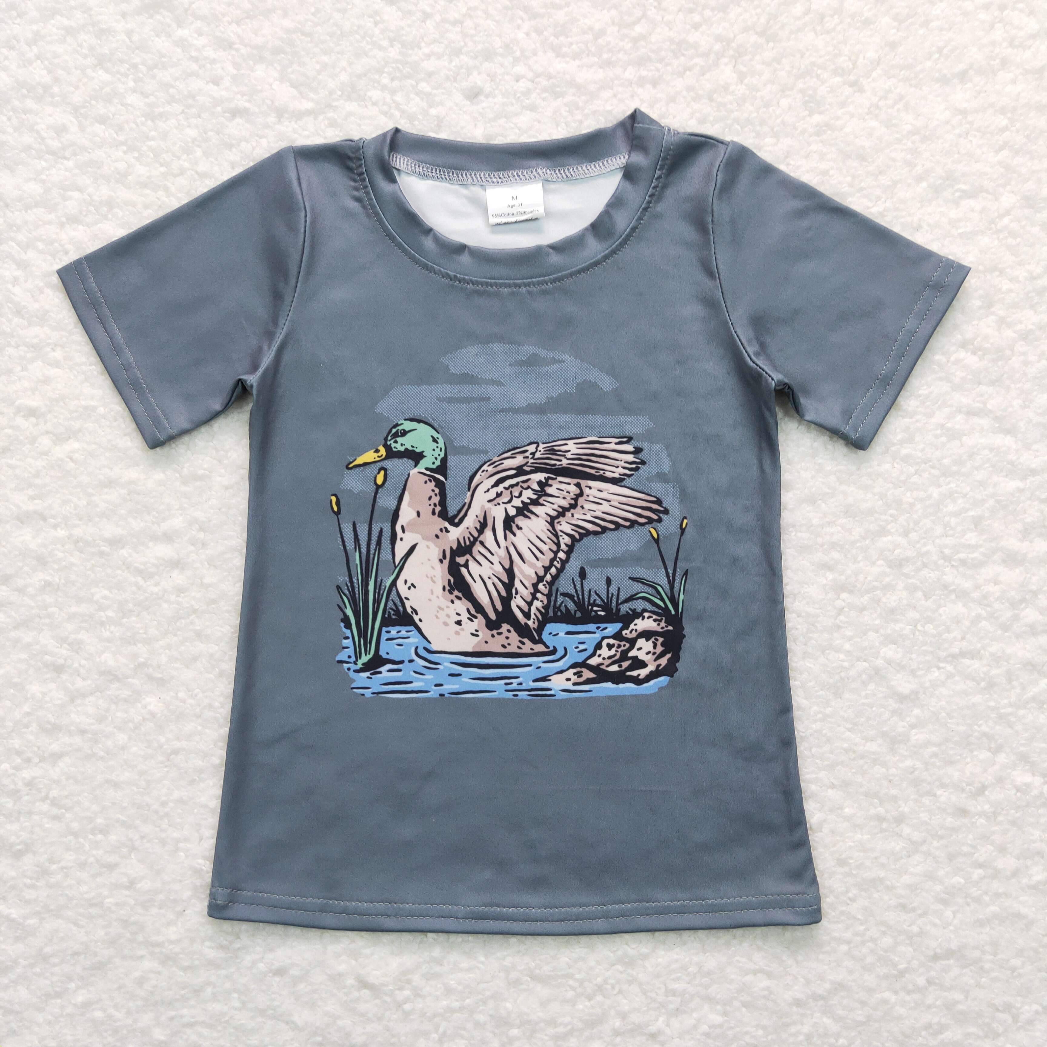 BT0508 RTS baby boy clothes mallard duck  boy summer tshirt