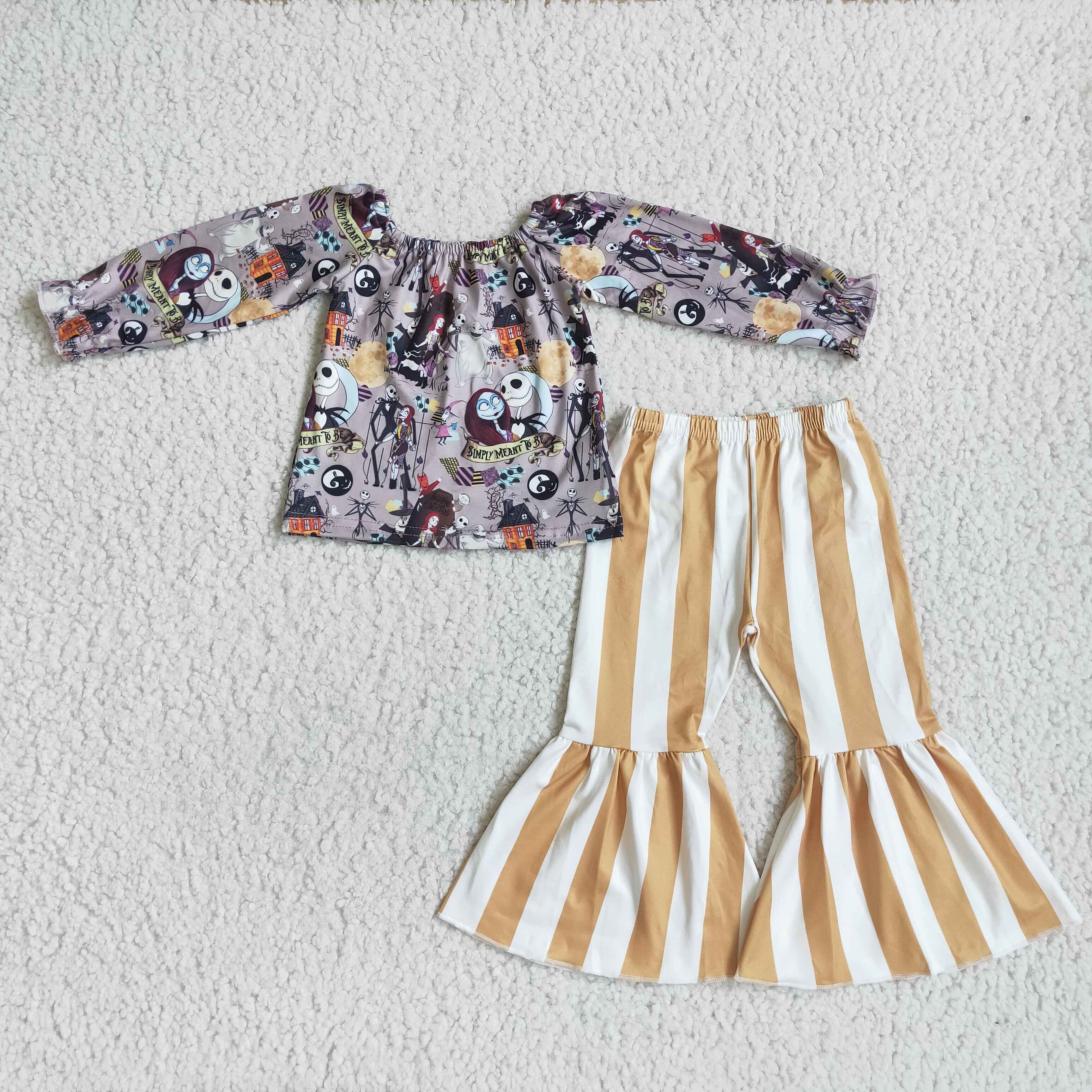 GLP0071 girl halloween stripe outfit-promotion 2024.9.21 $5.5