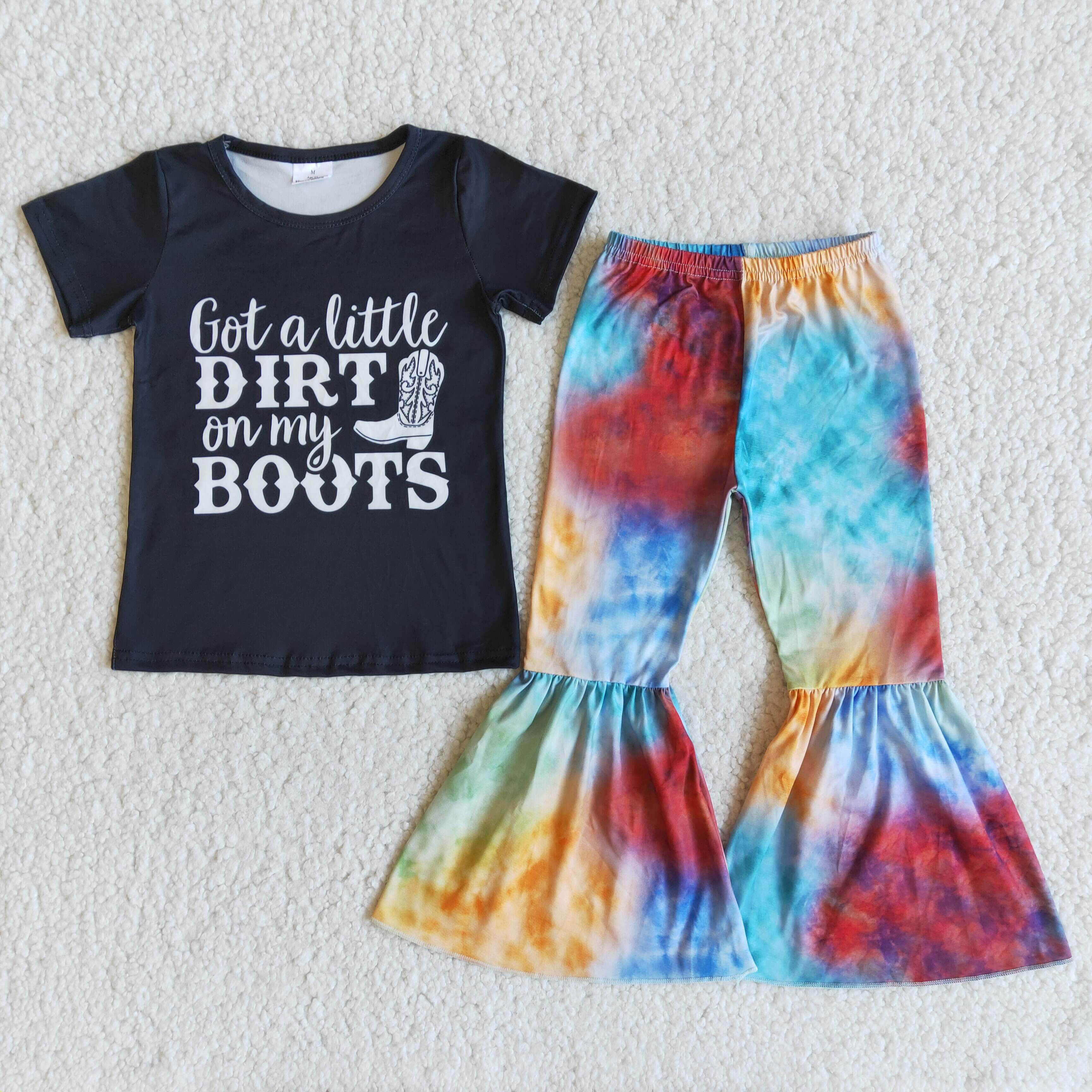 E9-29 toddler girl clothes boots girl bell bottom outfit--promotion 2025.3.29 $2.99