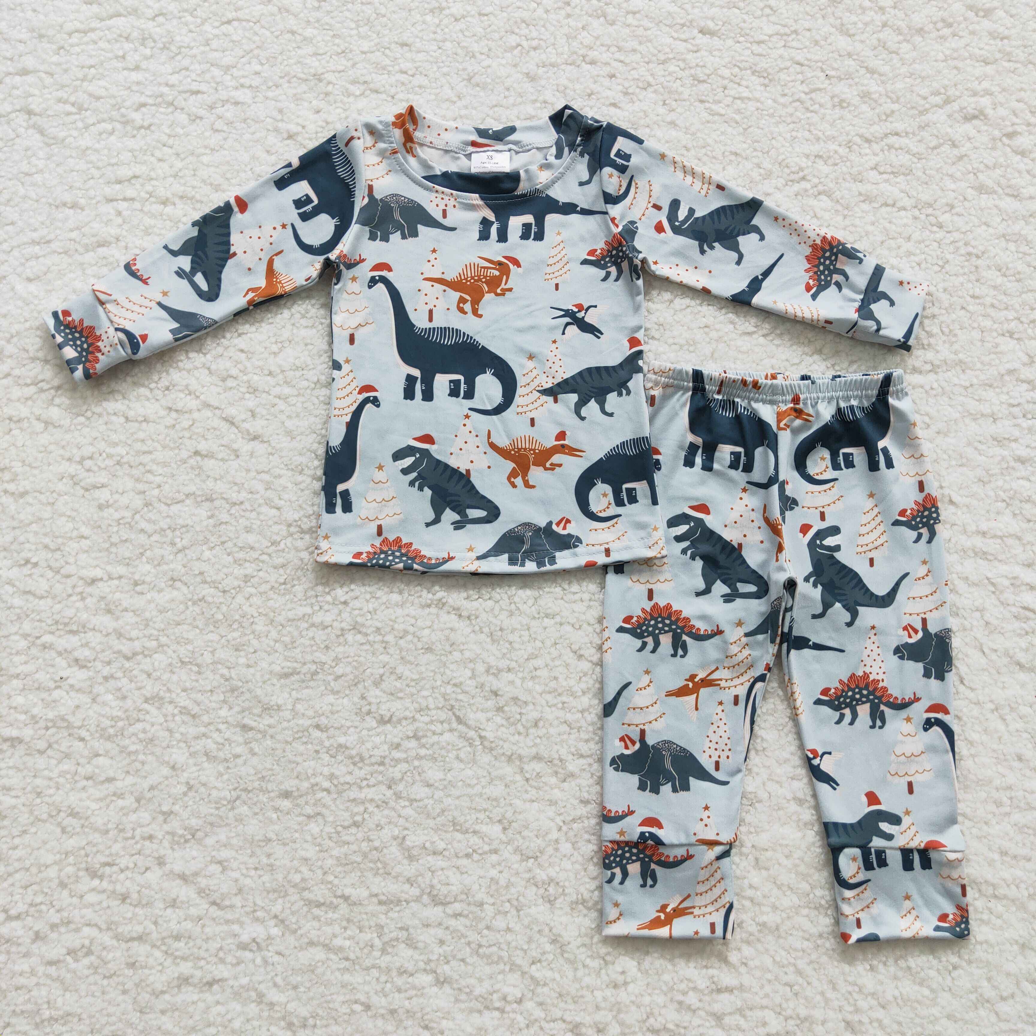 BLP0193 baby boy clothes dinosaur boy christmas pajamas set-promotion 2025.11.8 $5.5