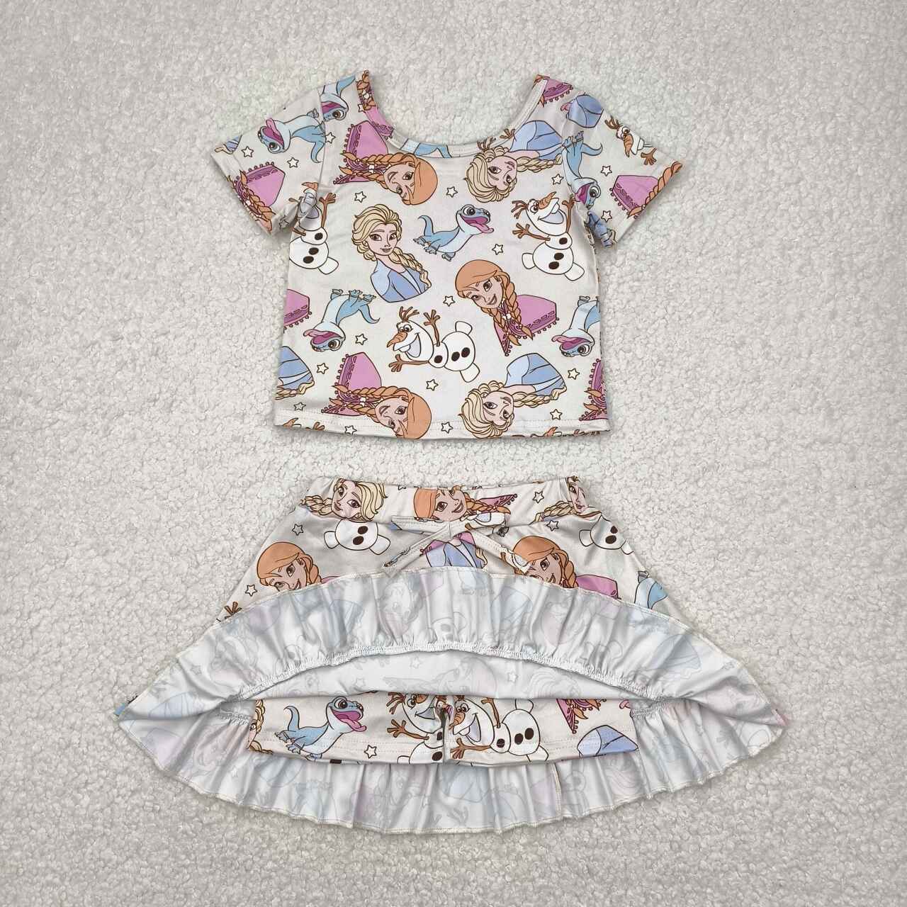 GSD2358 RTS girl clothes cartoon princess girl summer outfit