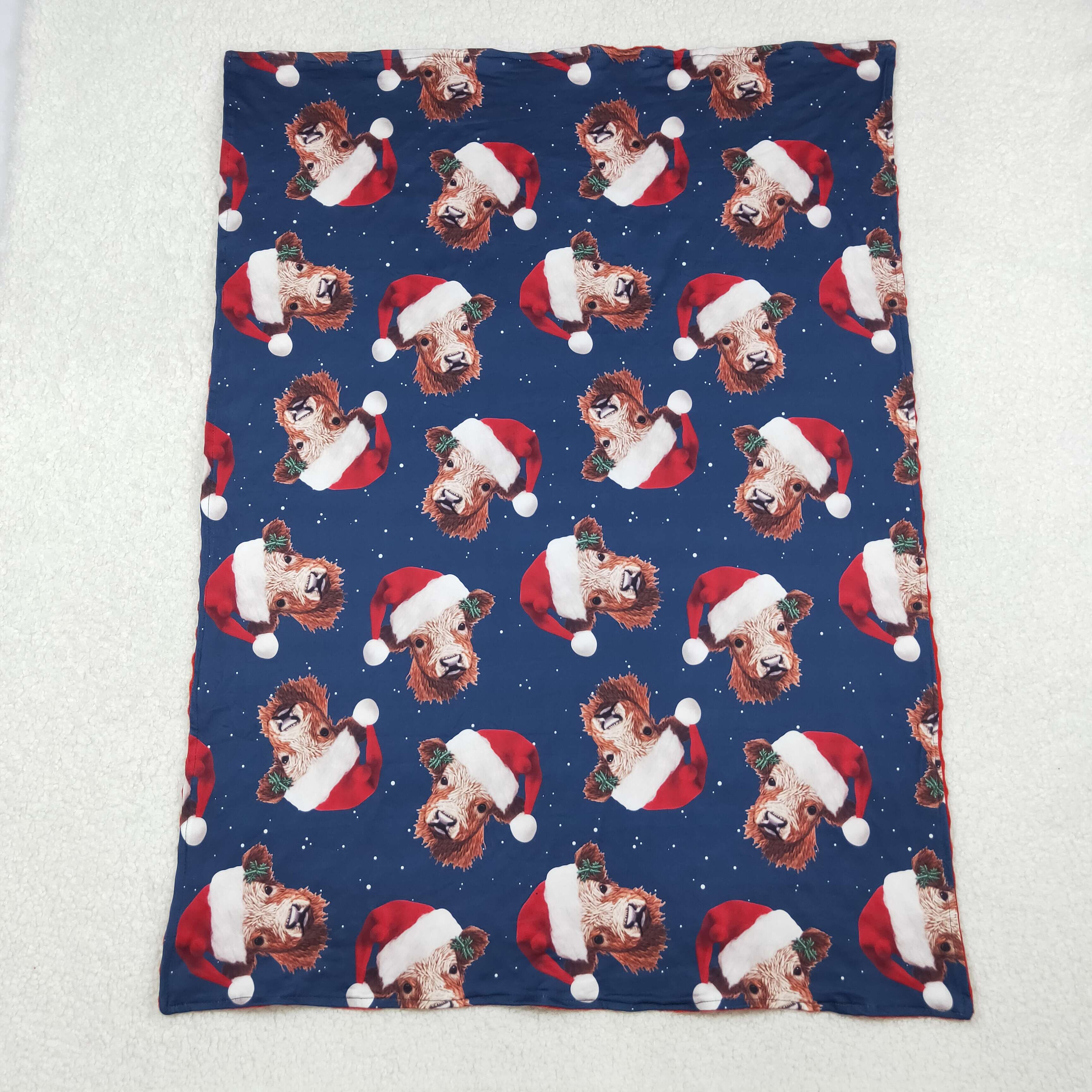 BL0088 RTS baby blanket cow baby minky christmas blanket 