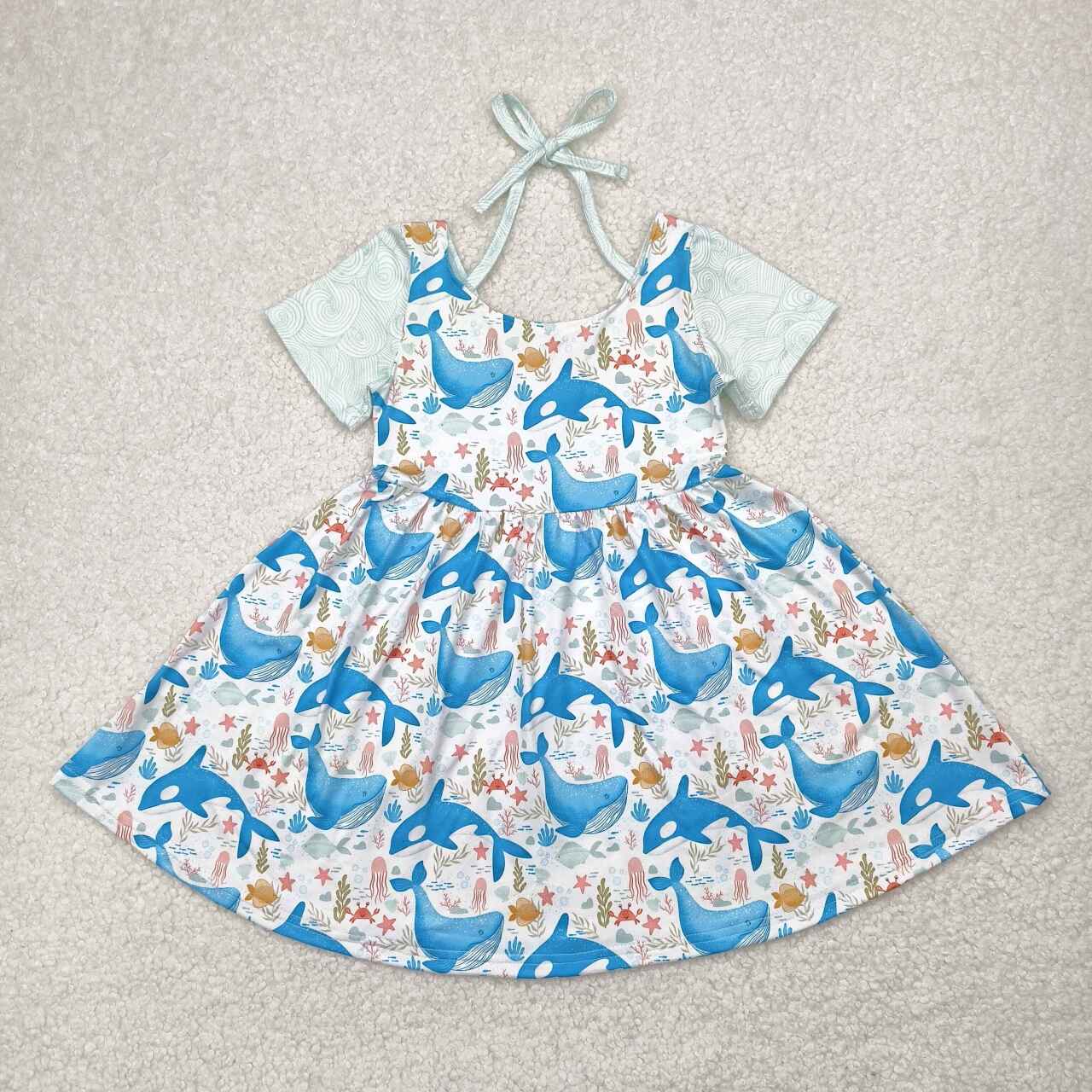 GSD2011 RTS toddler clothes whale girl summer dress 