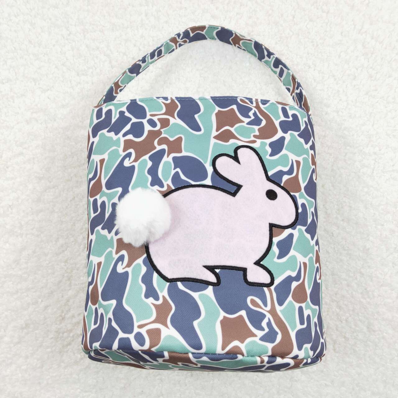 BA0157  RTS Baby toddler infant baby bunny bag pink plaid easter bag basket camo easter basket