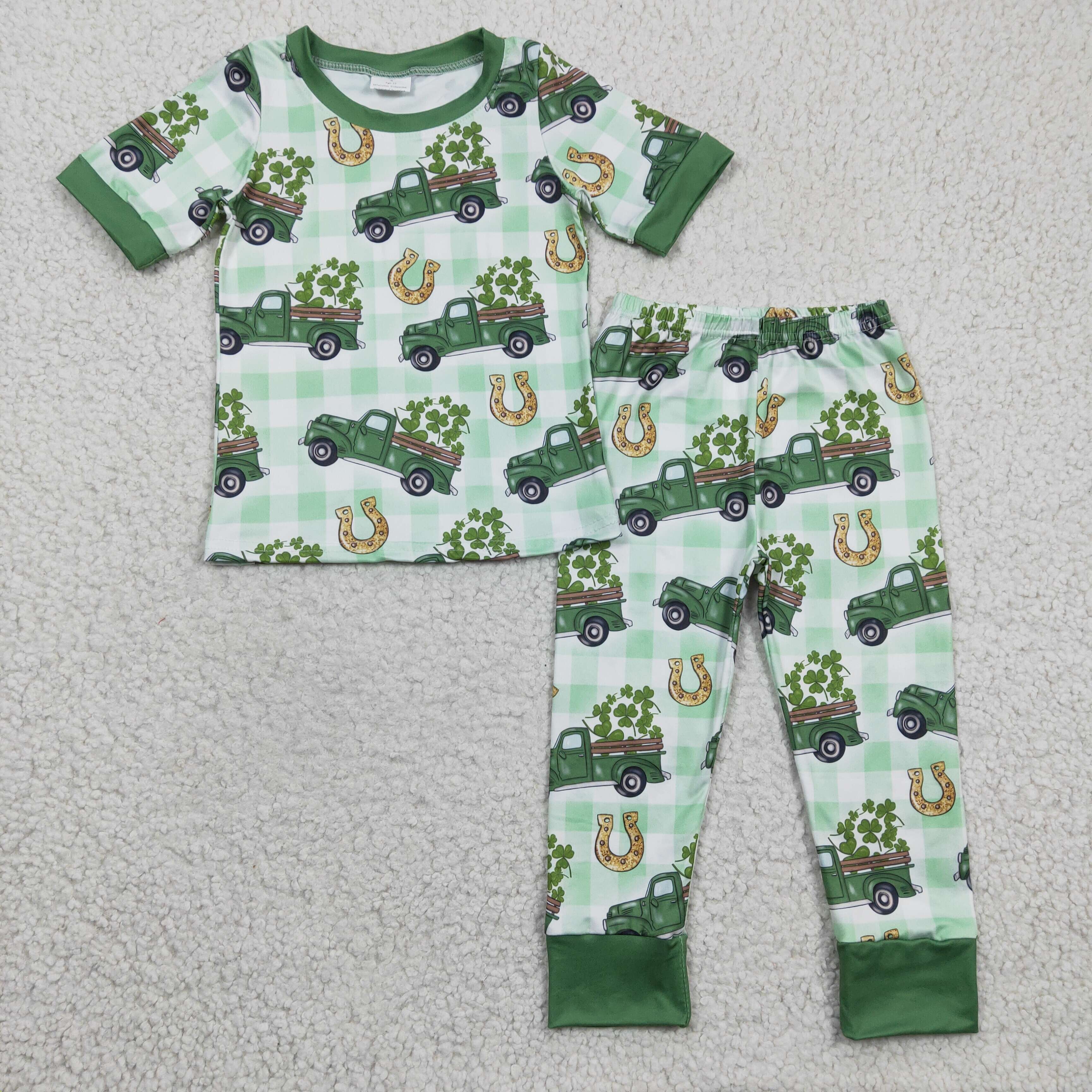 BSPO0043 baby boy clothes green St. Patrick's Day outfits-promotion 2025.1.18 $5.5