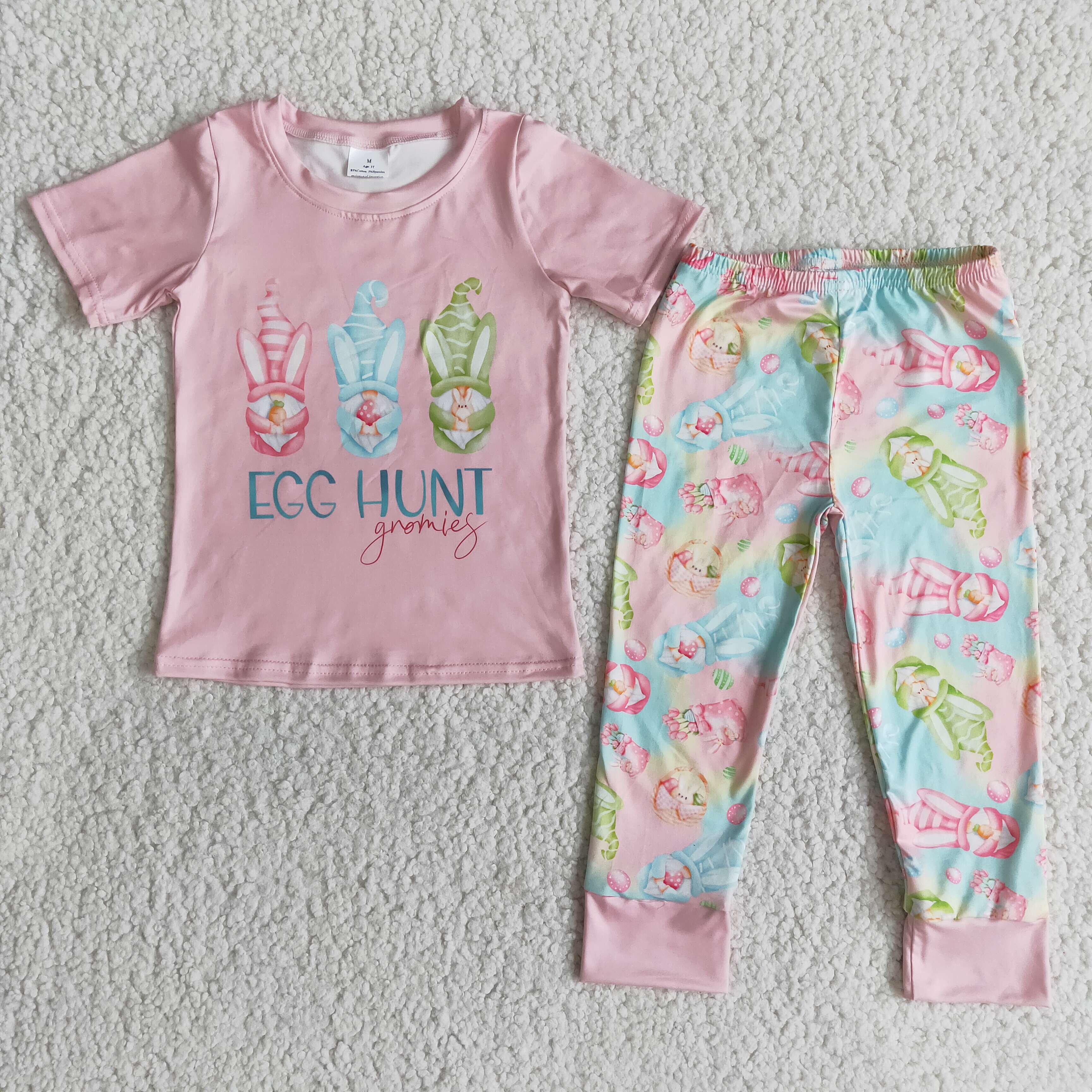 E11-28 girl clothes easter egg short sleeve set-promotion $2.99 2026.1.31