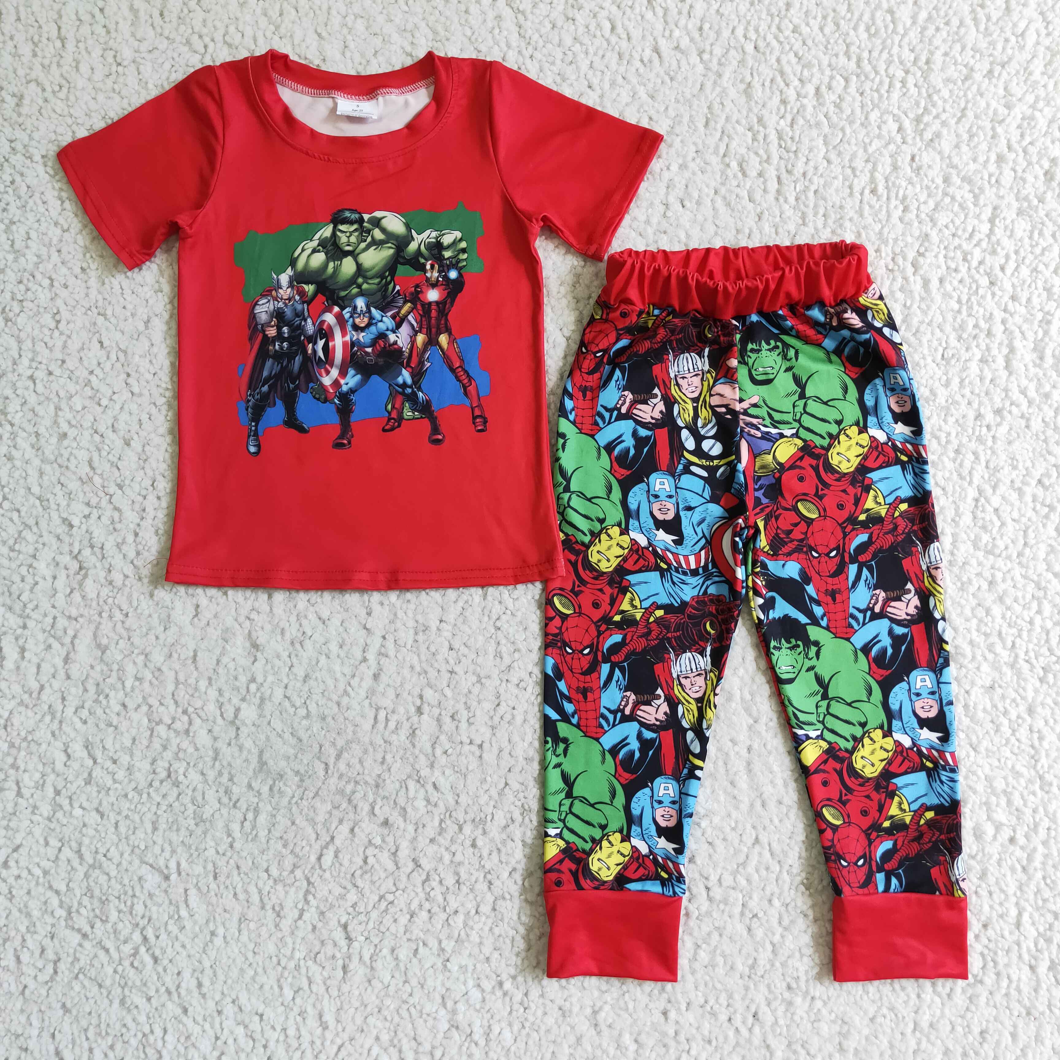BSPO0021 boys fall clothes BSPO0021 cartoon red hero set-promotion 2024.11.9 $5.5