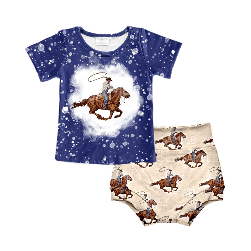 GBO0064 baby girl clothes blue western bummies set-promotion 2025.6.21 $5.5