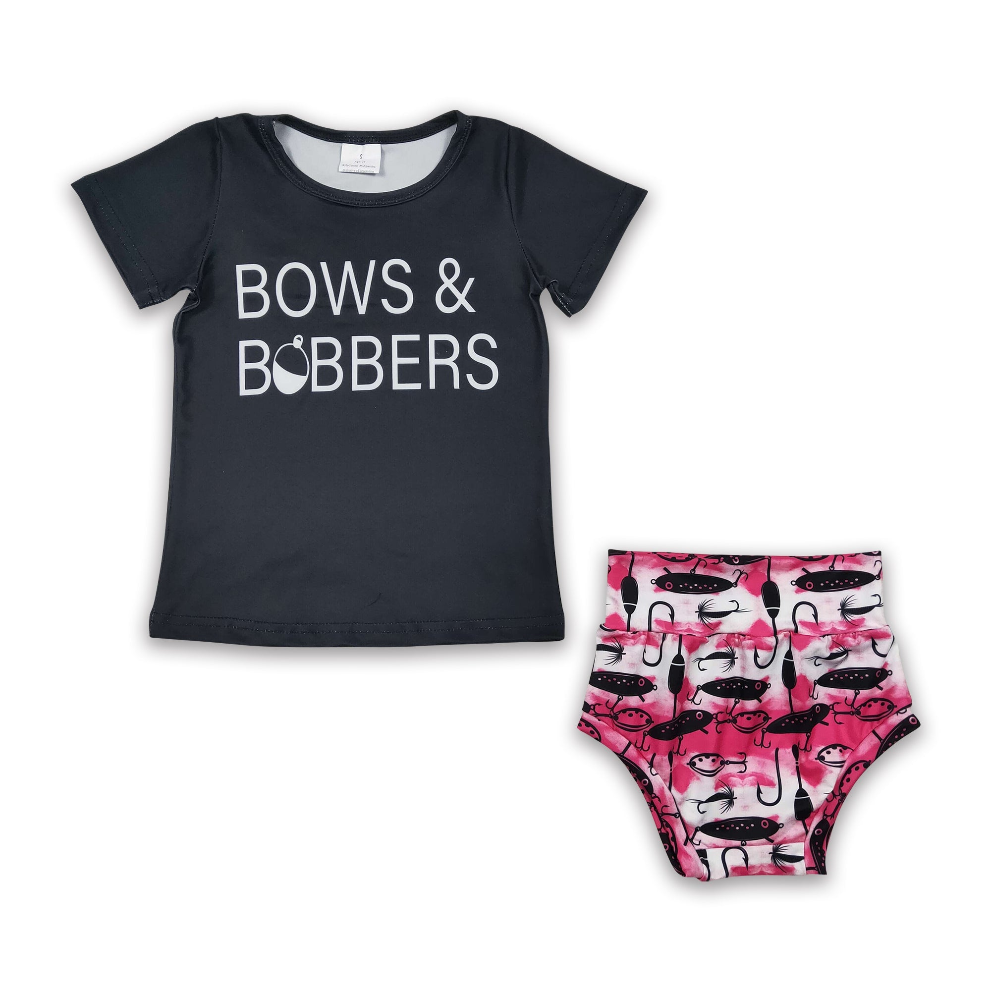 GBO0072 baby girl clothes bows with  bommers set-promotion 2025.6.21 $5.5