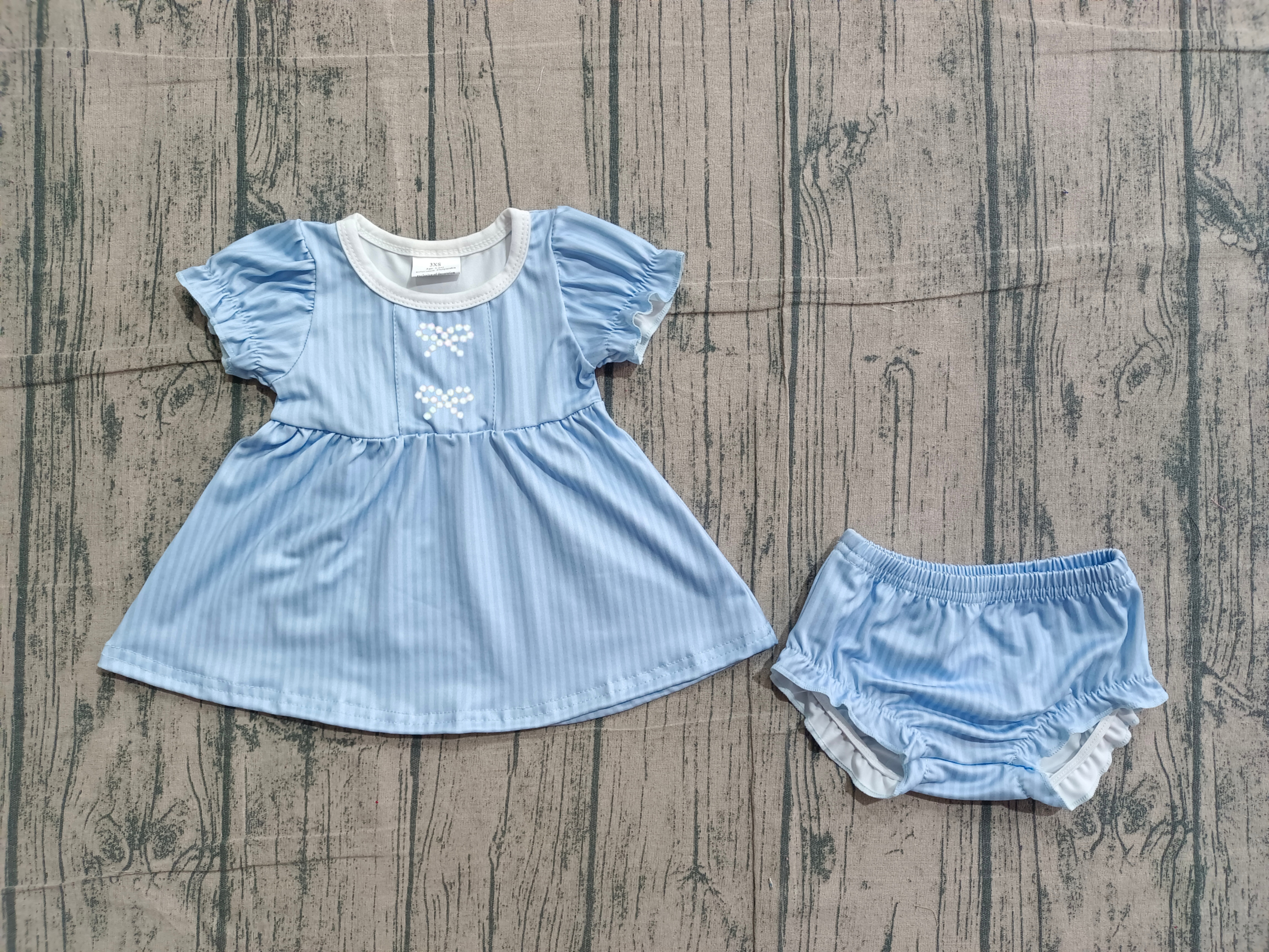 GBO0486 pre-order  toddler girl clothes blue girl summer bummies embroidery set-real pic 2026.2.1