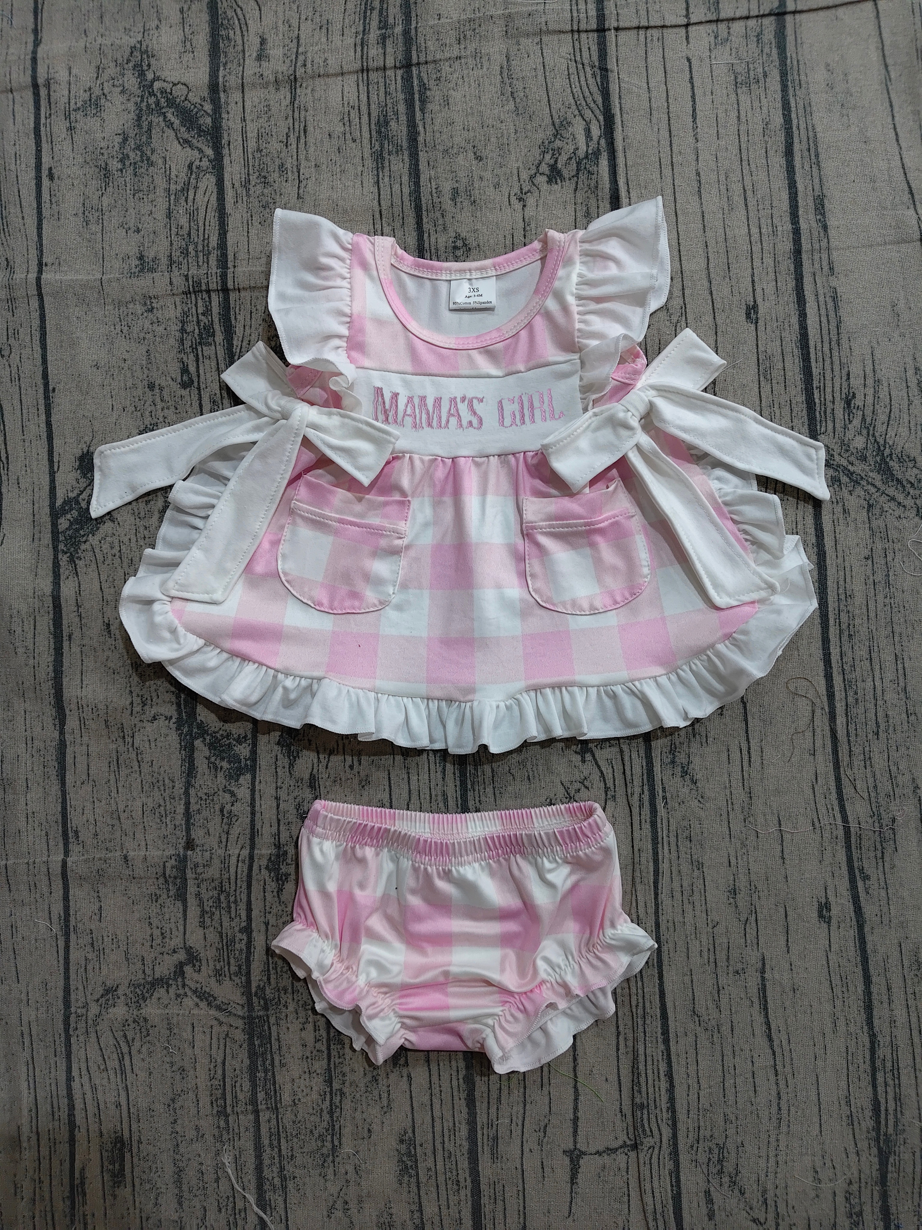 GBO0495 pre-order  toddler girl clothes mama’s girl summer bummies embroidery set-real pic 2026.3.26 