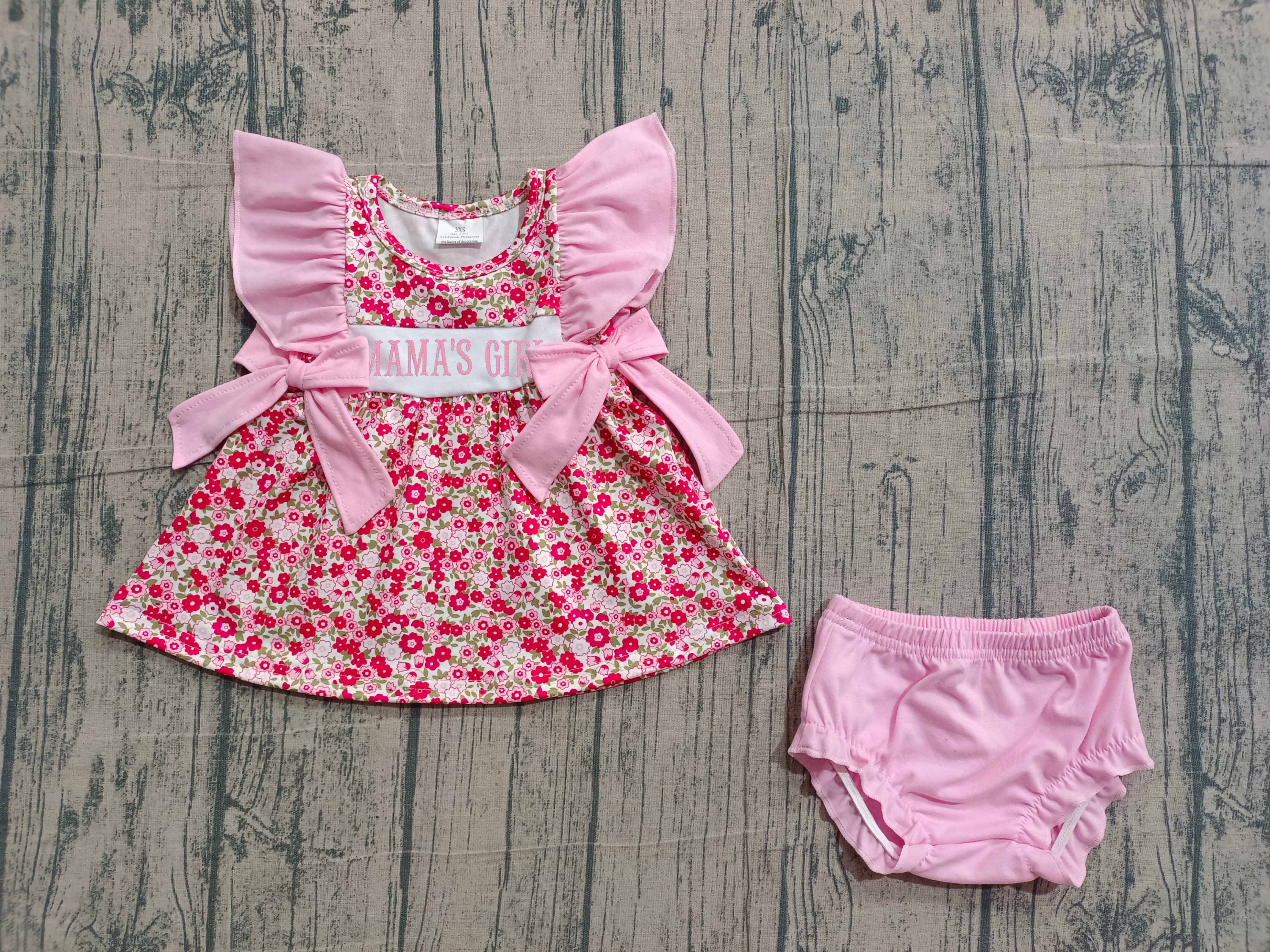 GBO0500 pre-order  toddler girl clothes mama’s girl  summer bummies embroidery set-real pic 2026.1.29 