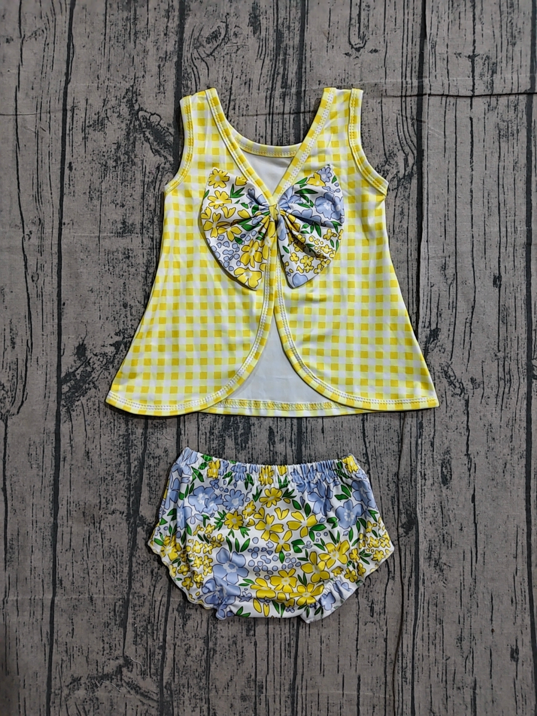 GBO0504 pre-order  toddler girl clothes flower print girl  summer bummies set-real pic 2026.3.23