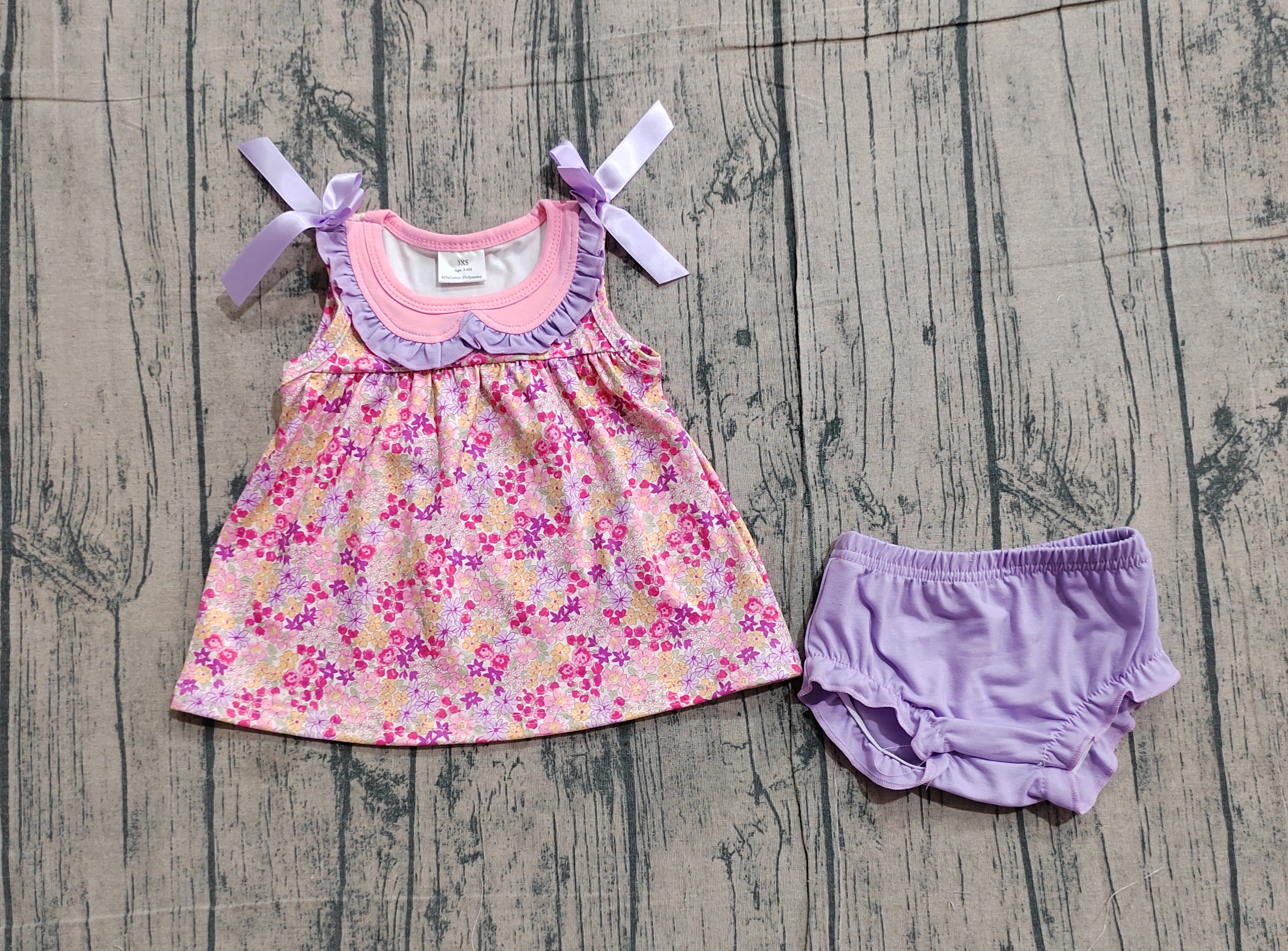 GBO0507 pre-order  toddler girl clothes floral print girl summer bummies set-real pic 2026.3.20 