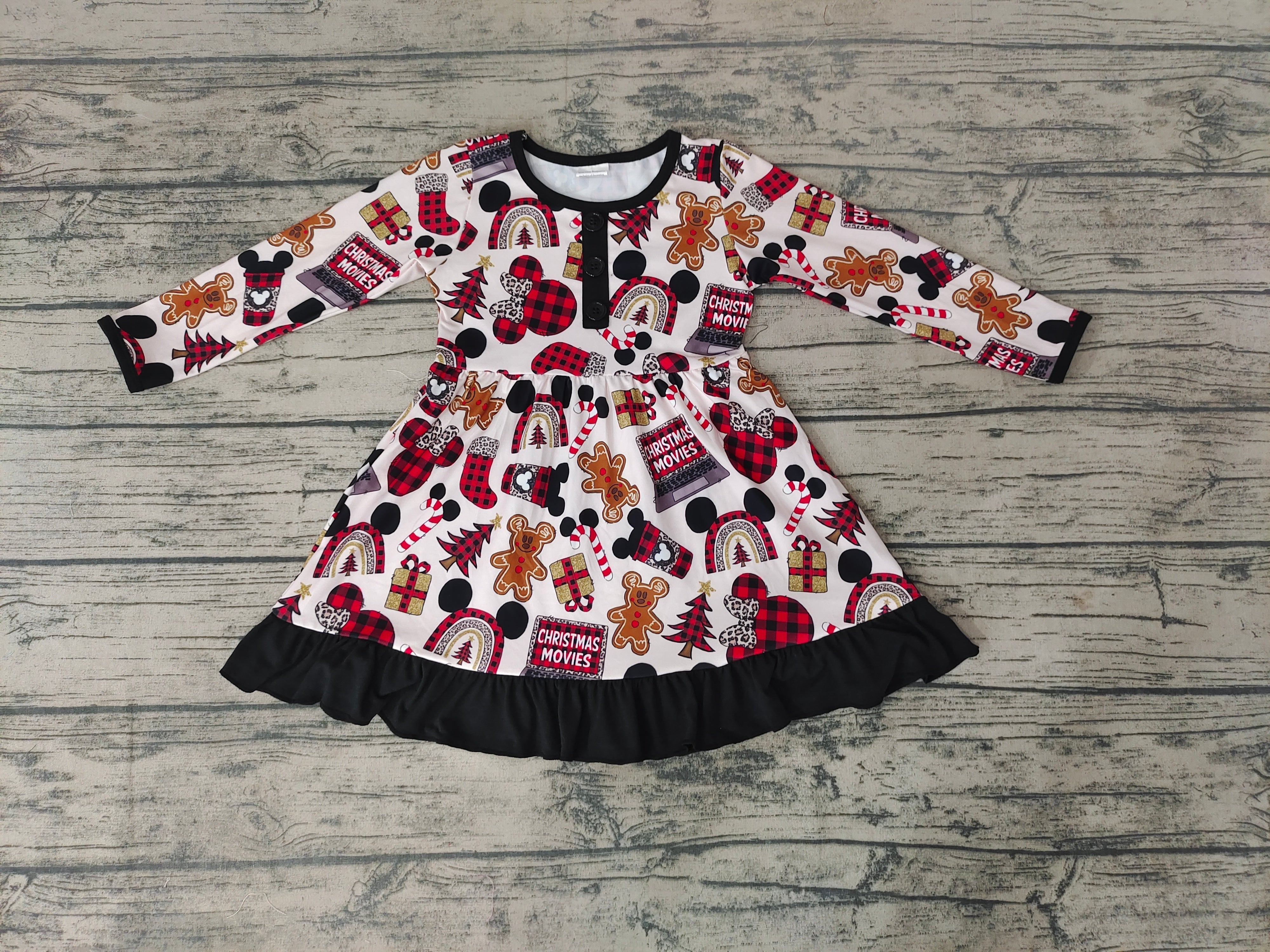 GLD0124  kids clothes girls christmas long sleeve dress-promotion 2024.9.7 $5.5