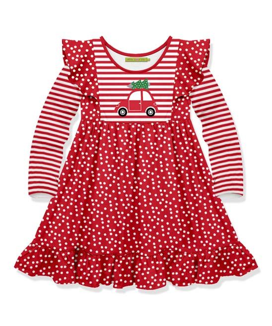 GLD0145 toddler girl dresses red tree truck christmas dress-promotion 2024.11.30 $5.5