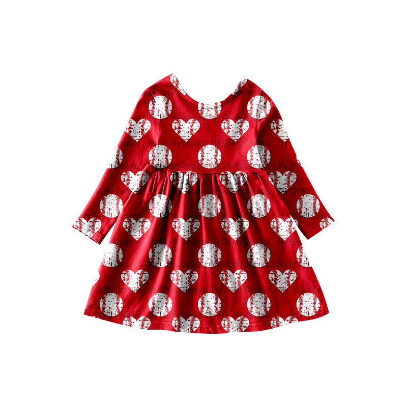 GLD0165 baby girl clothes red baseball dress-promotion $5.5 2026.1.24