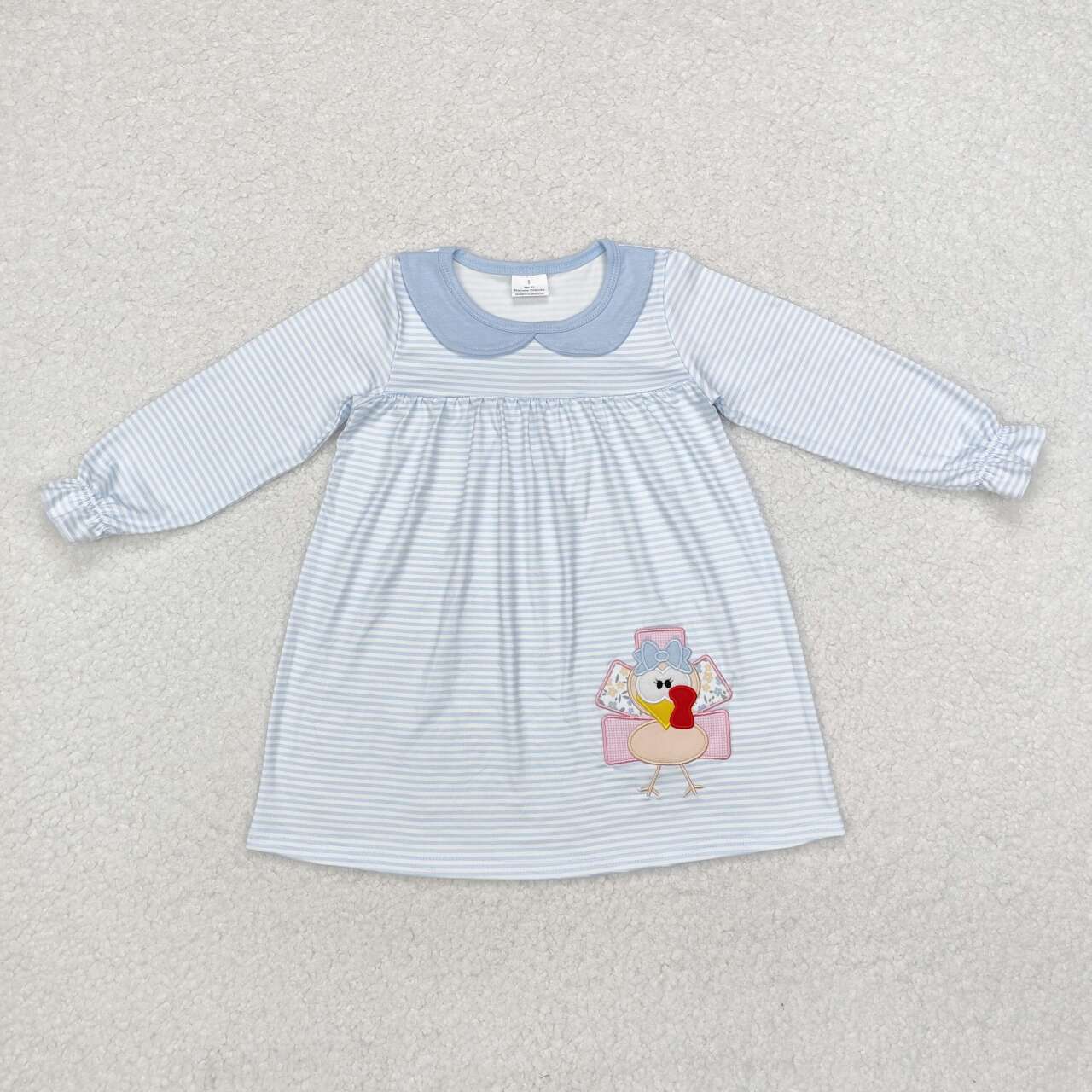 GLD0603 RTS toddler girl clothes turkey girl thanksgiving winter dress embroidery embroidered