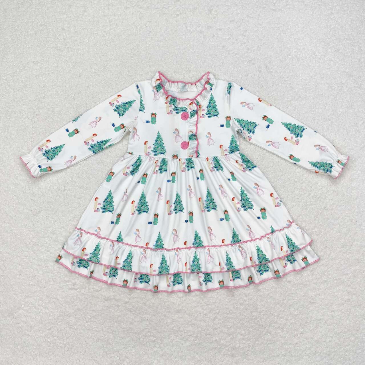 GLD0622 RTS toddler girl clothes tree girl christmas winter dress