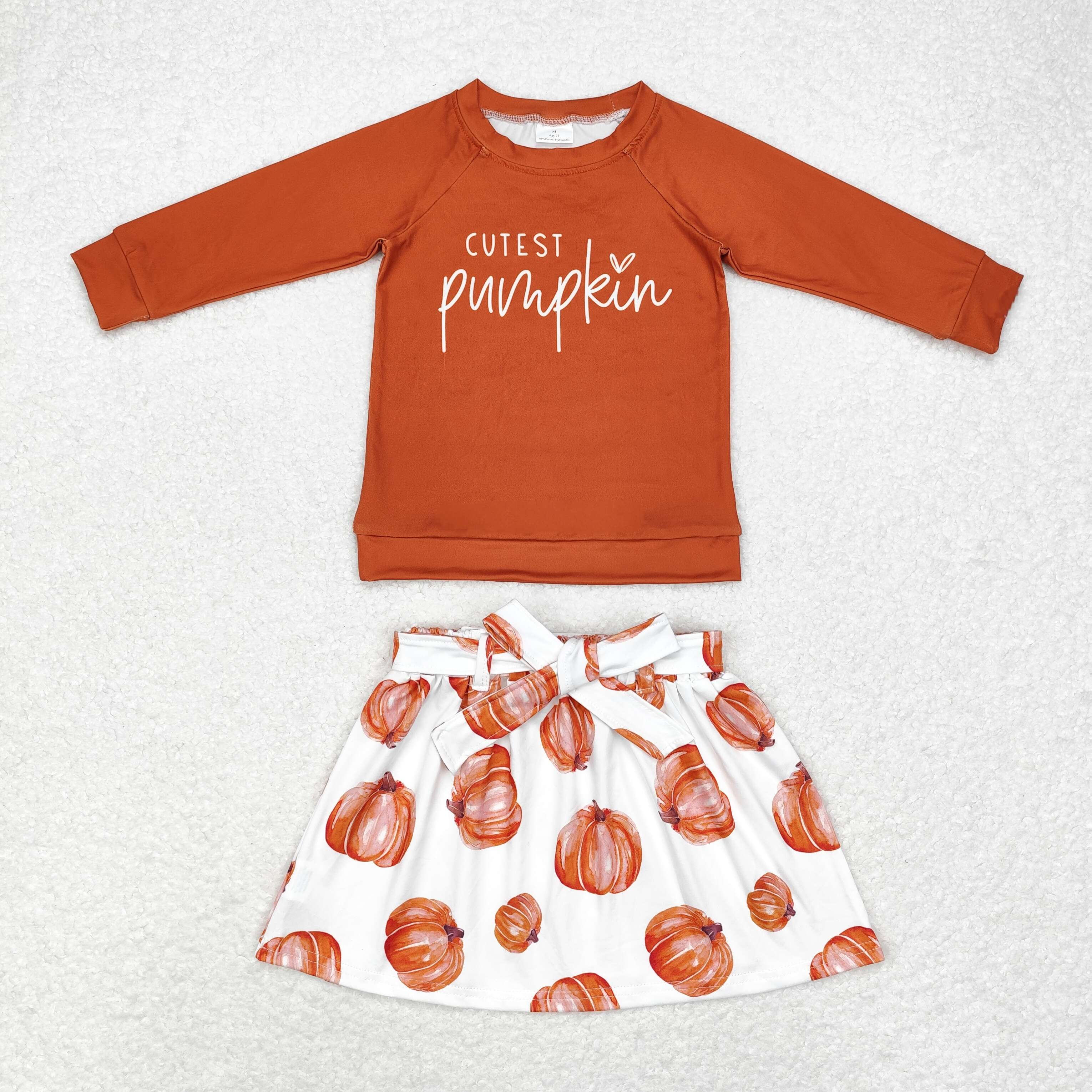 GLD0686 RTS toddler girl clothes cartoon girl pumpkin short skirt outfit