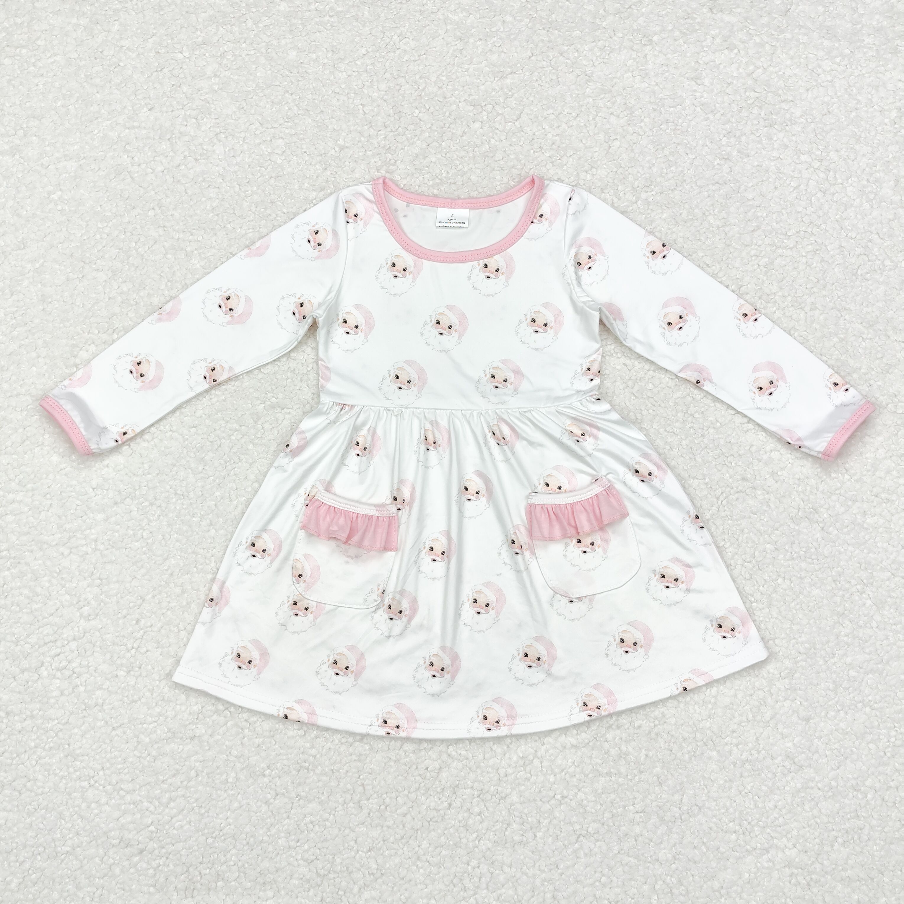 GLD0689 RTS  toddler girl clothes santa girl christmas winter dress