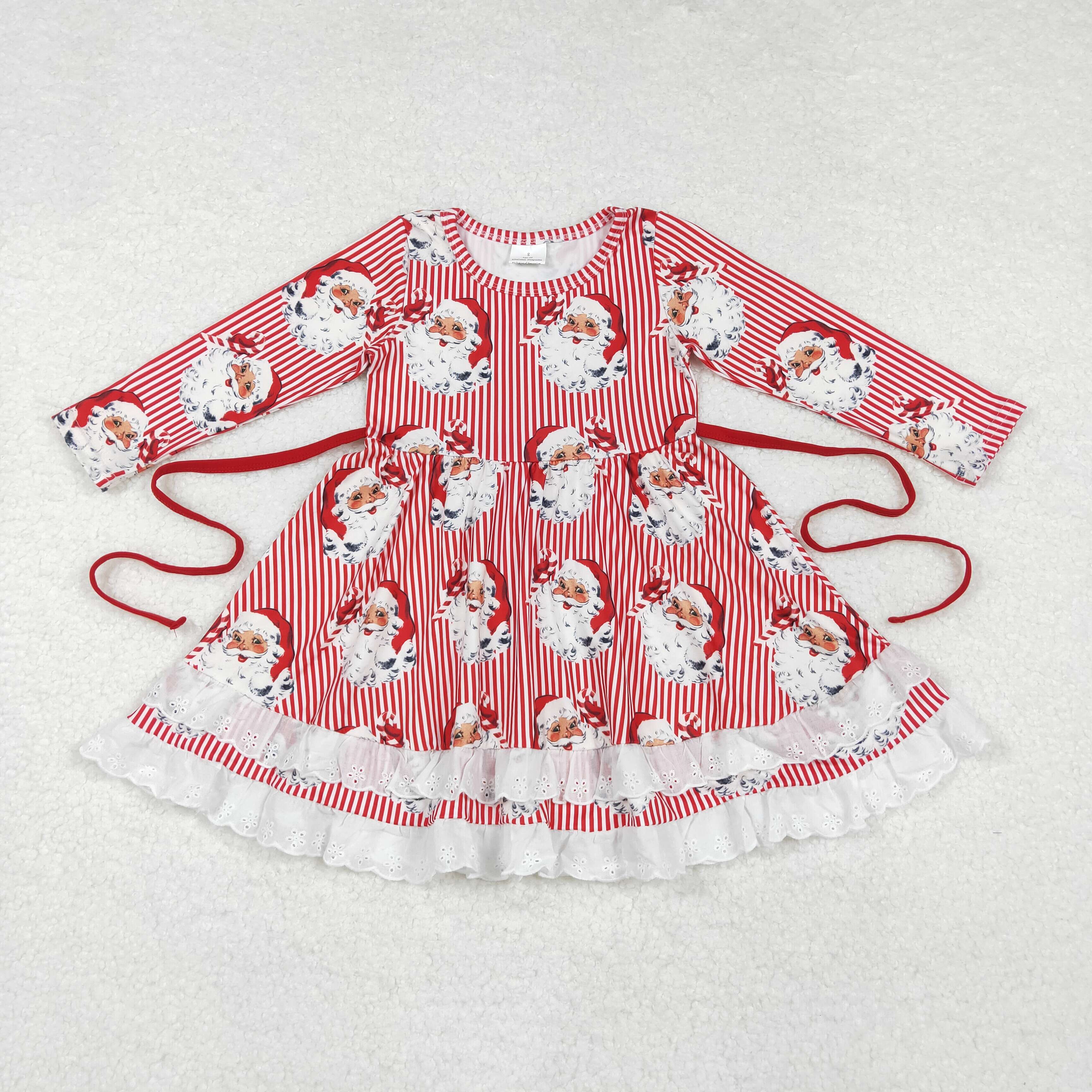 GLD0786 RTS toddler girl clothes santa claus girl christmas winter dress