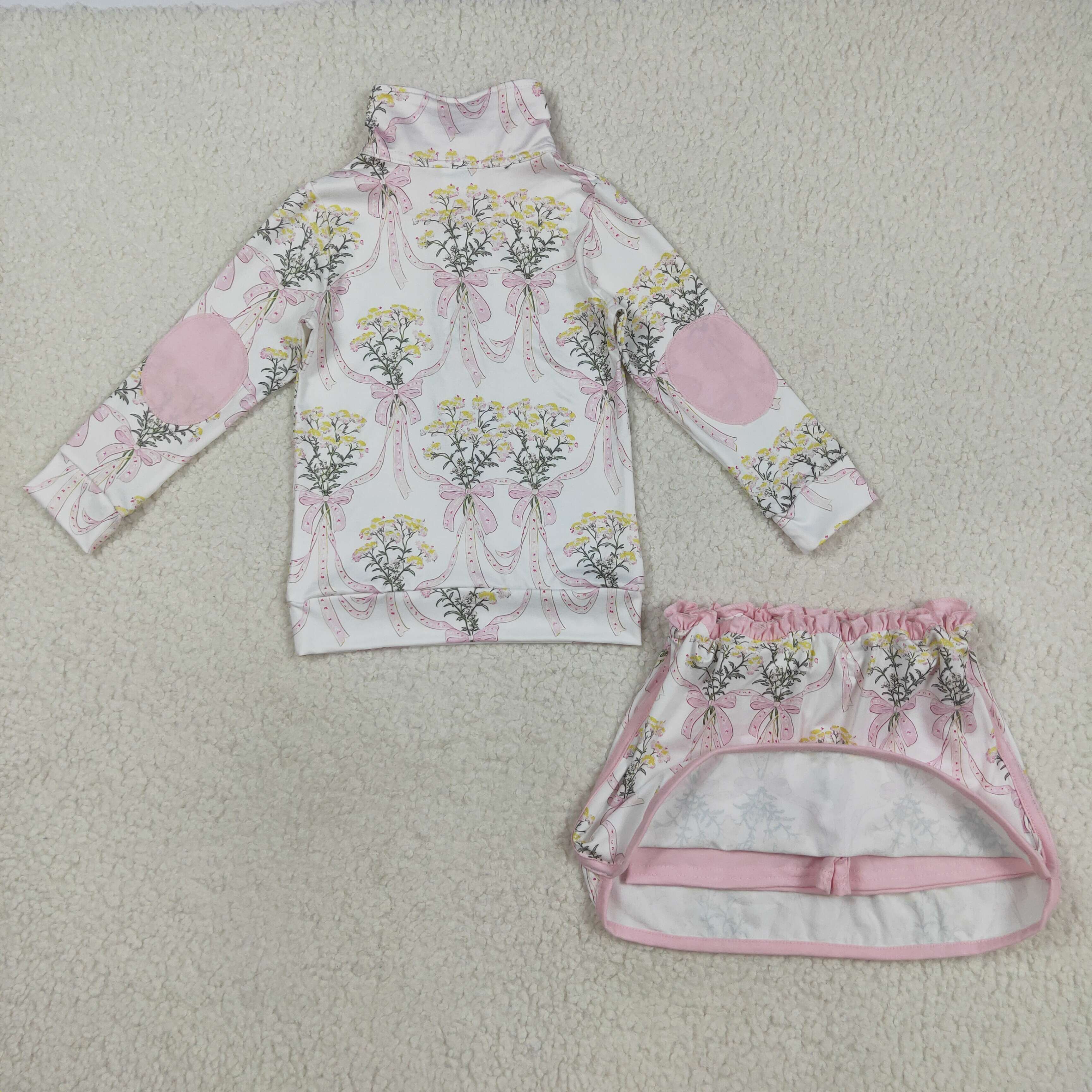 GLD1078 RTS toddler girl clothes flower girl short skirt outfit 