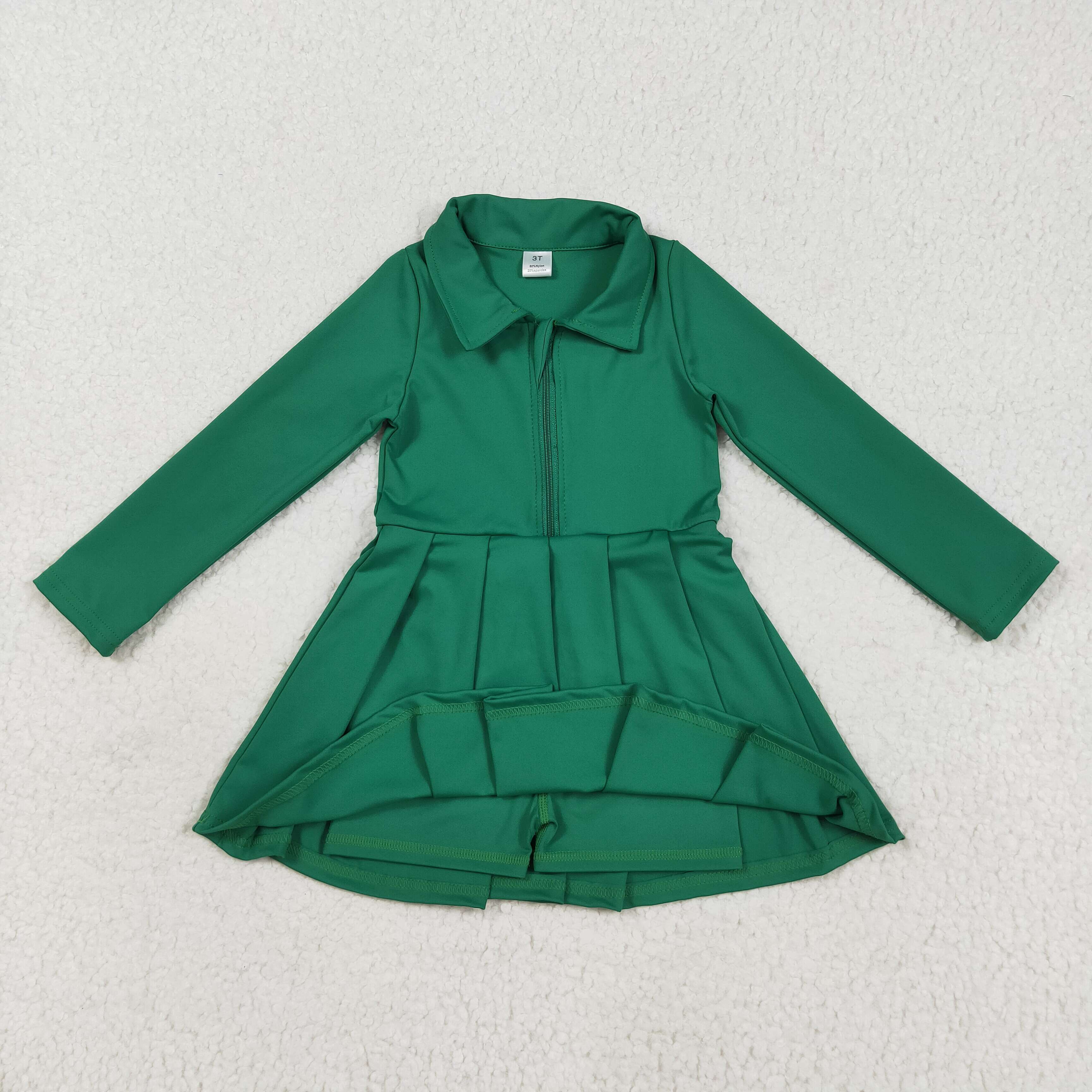 GLD1148 RTS toddler clothes green baby girl winter dress yoga clothes