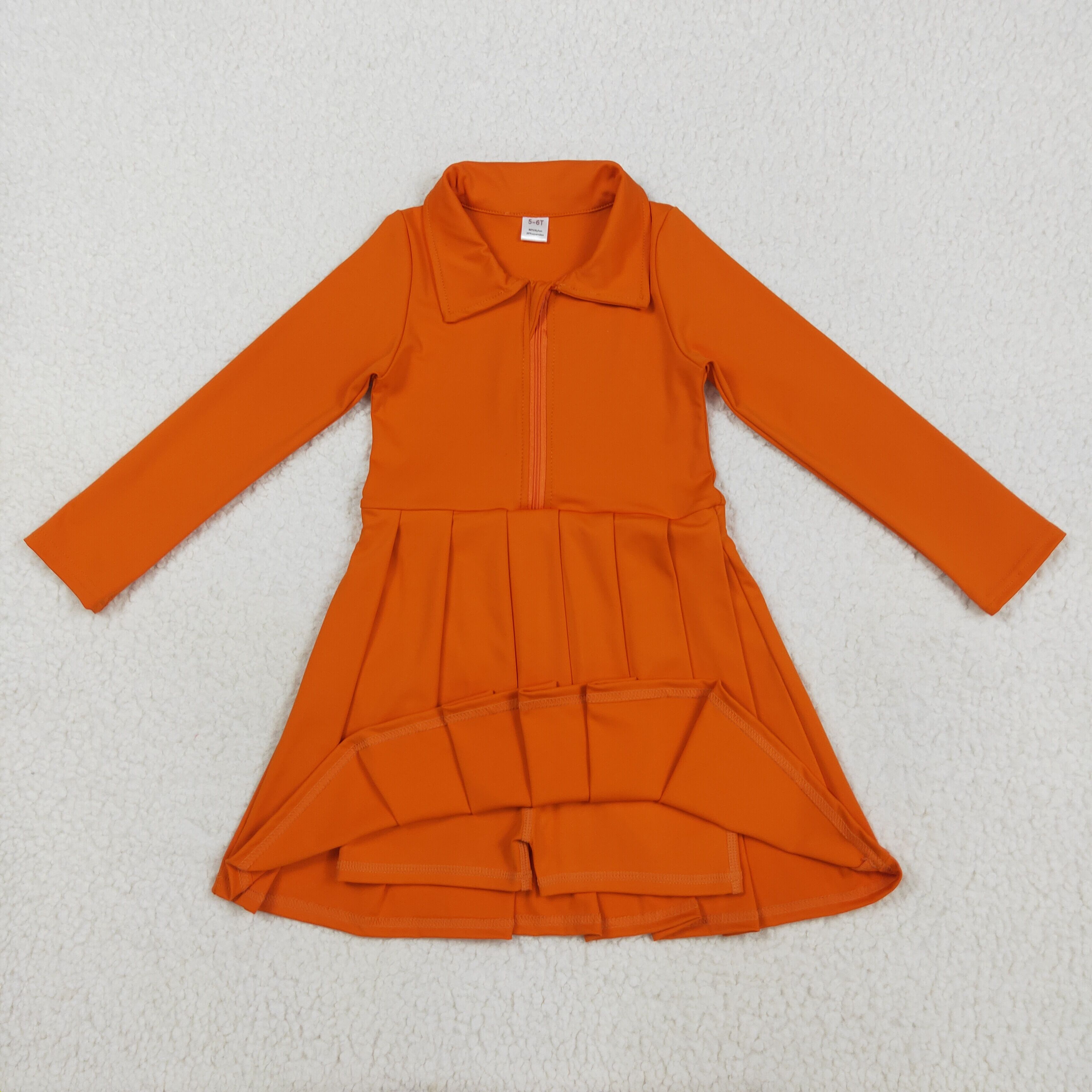 GLD1149 RTS toddler clothes orange girl winter dress yoga clothes 