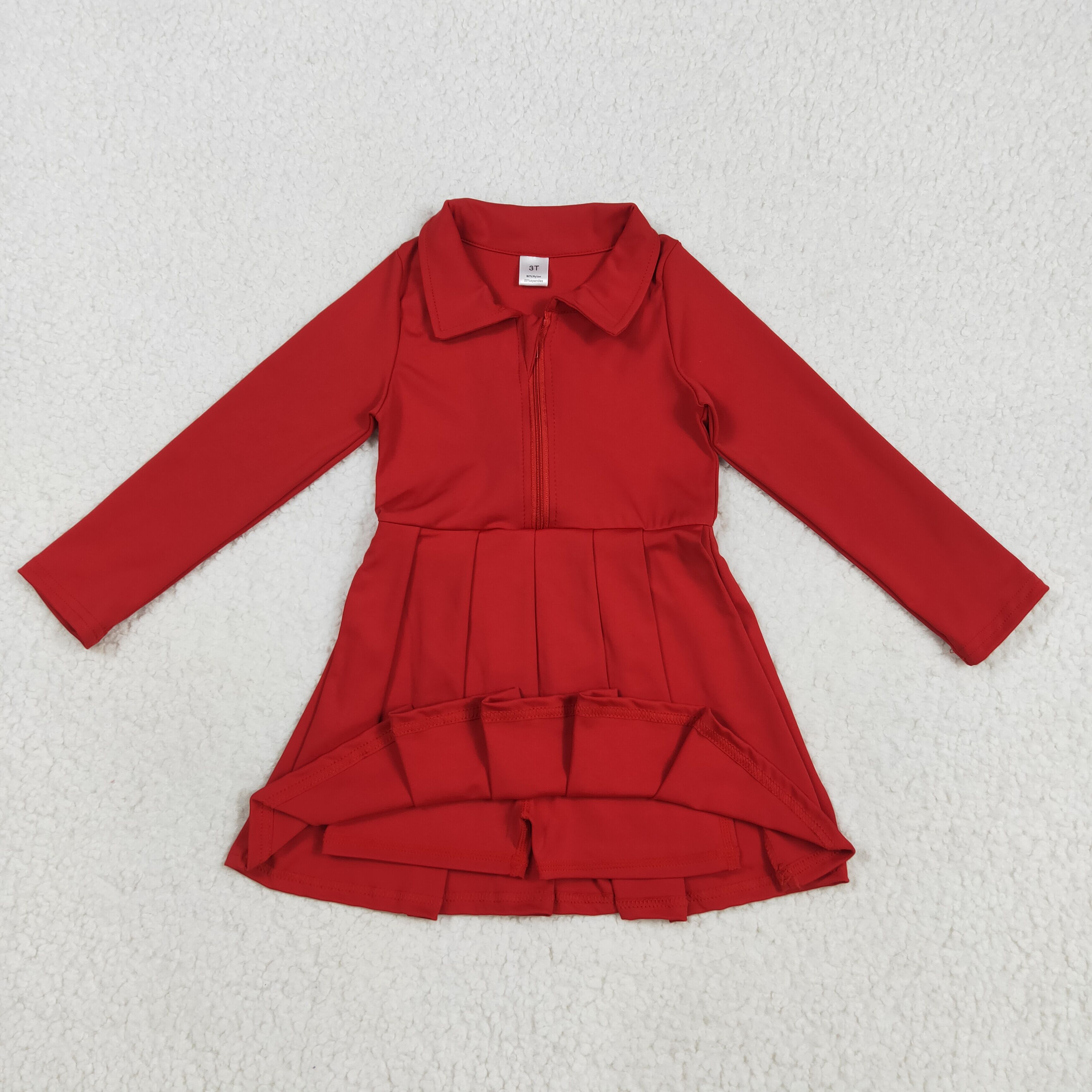 GLD1153 RTS toddler clothes red  baby girl winter dress yoga clothes atheletic dress