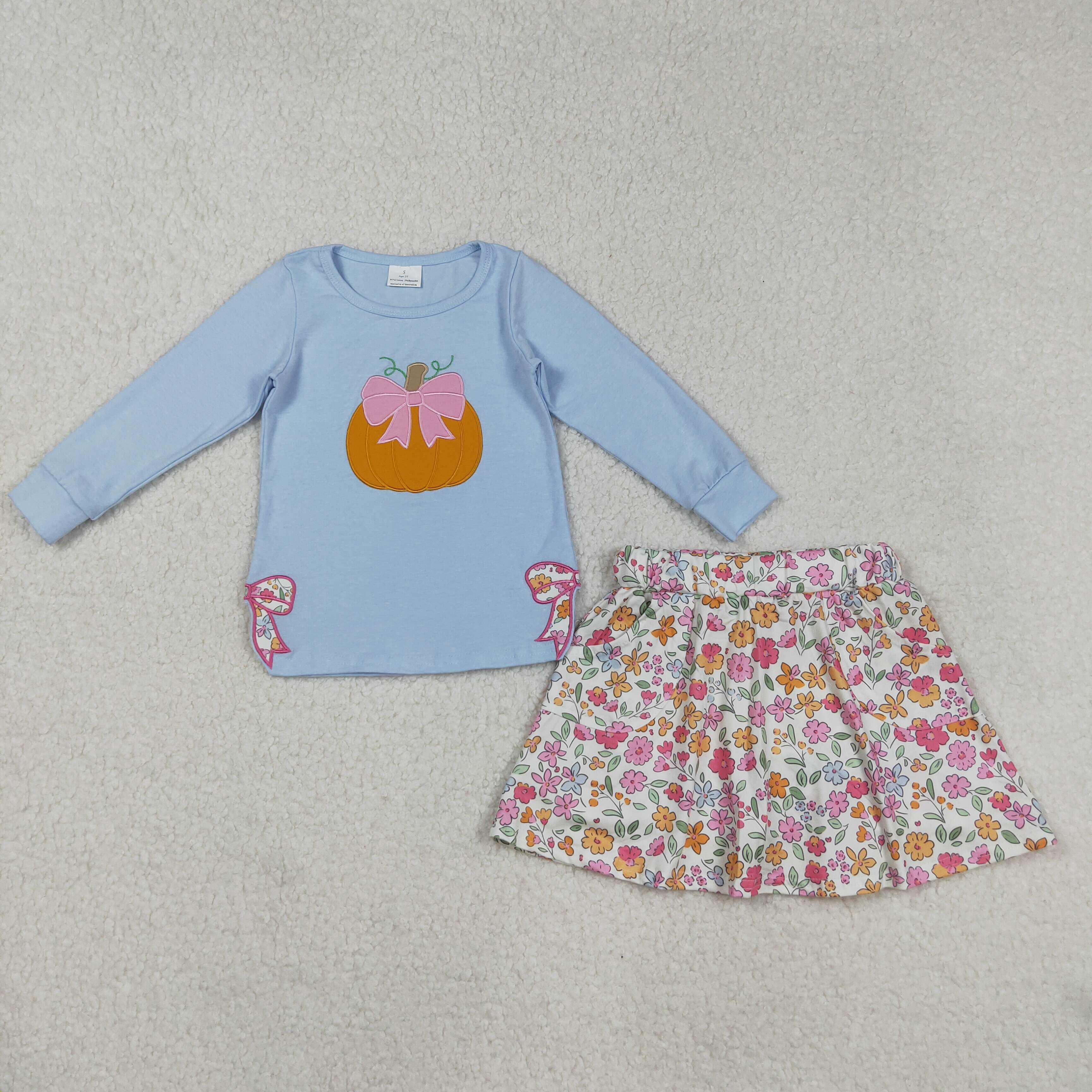 GLD1172 RTS  girl clothes pumpkin girl short skirt outfit halloween outfit