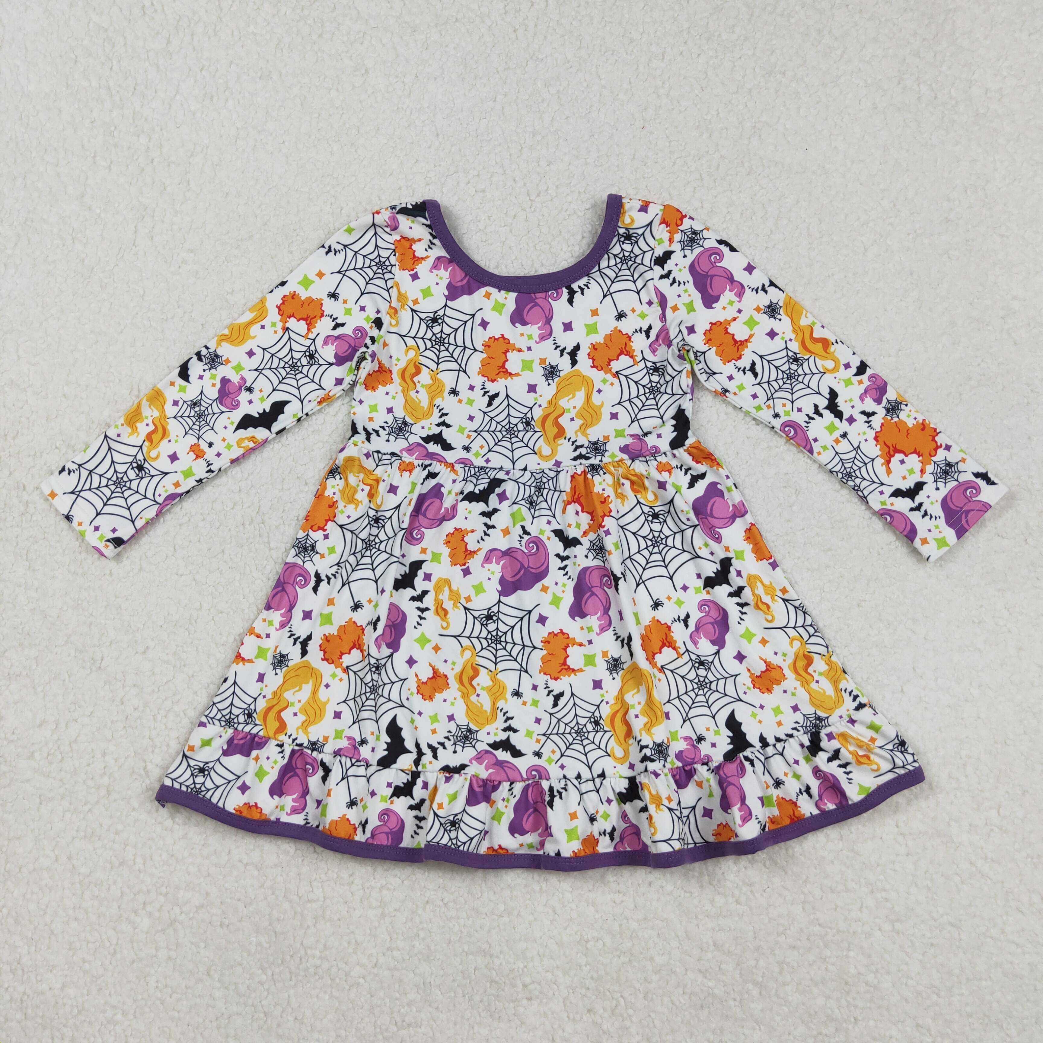 GLD1249 RTS toddler girl clothes cartoon girl halloween winter dress