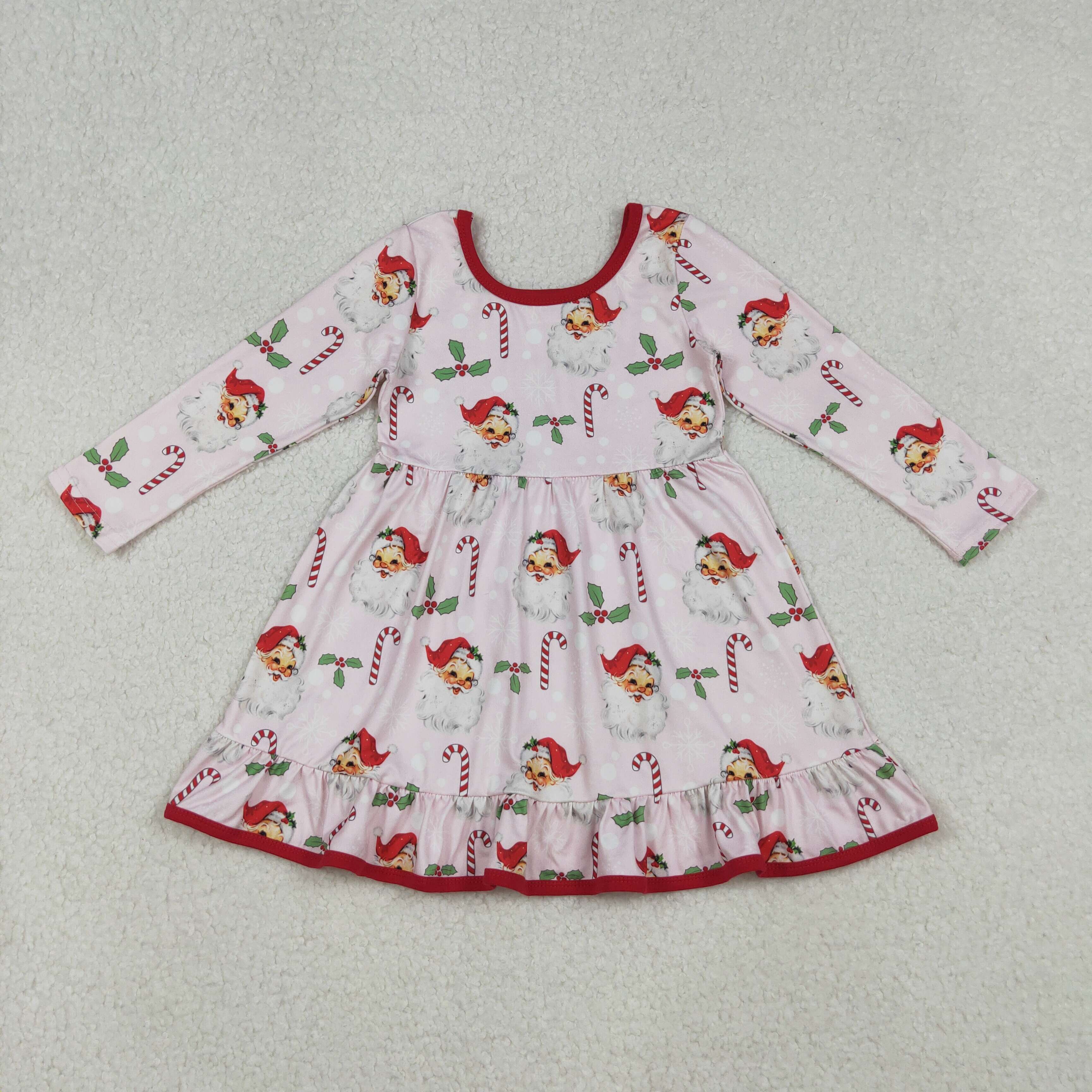 GLD1251 RTS toddler girl clothes santa girl christmas winter dress