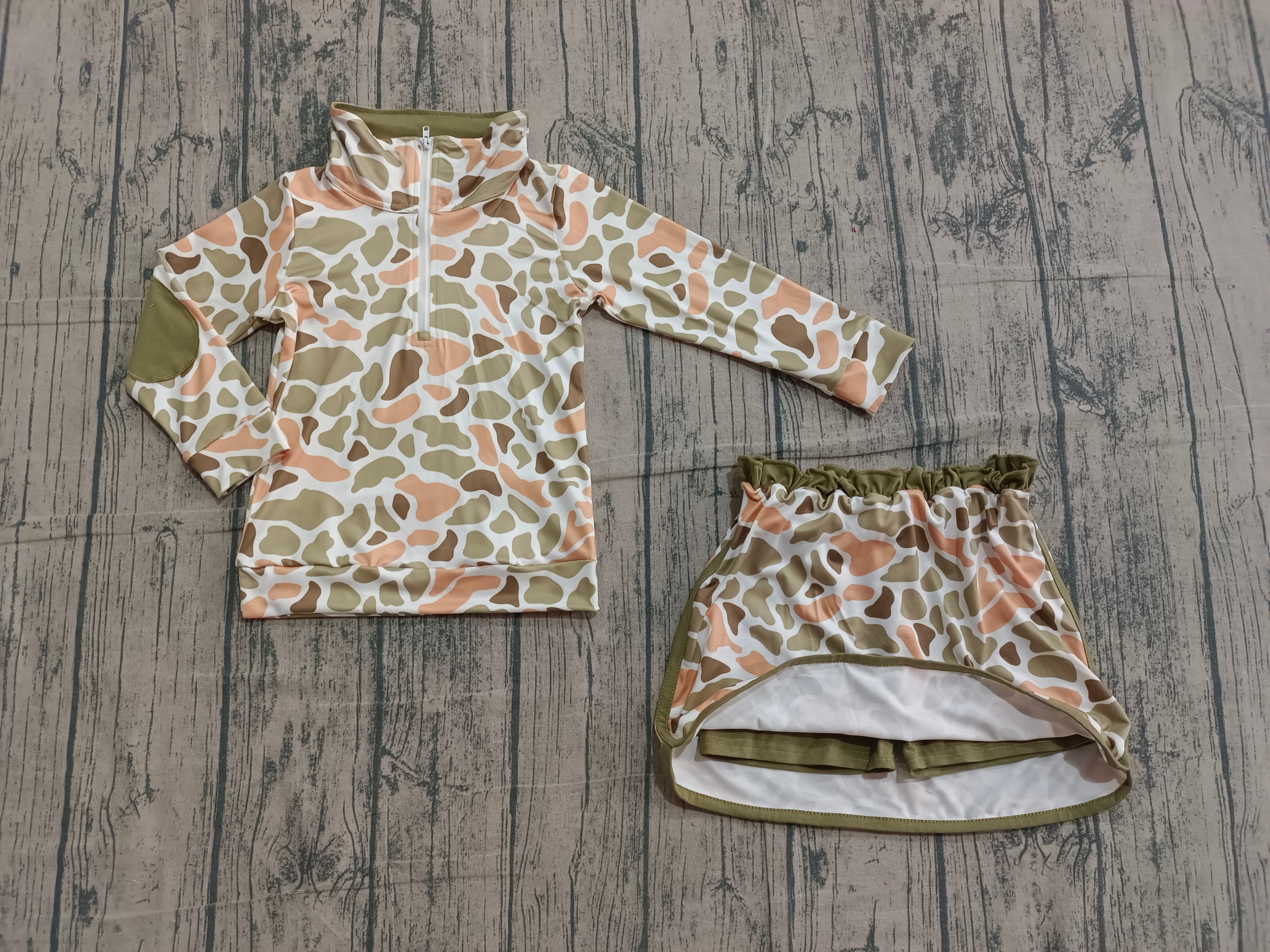 GLD1545 pre-order baby girl clothes camo toddler girl winter skirt outfit-real pic 2025.12.30 