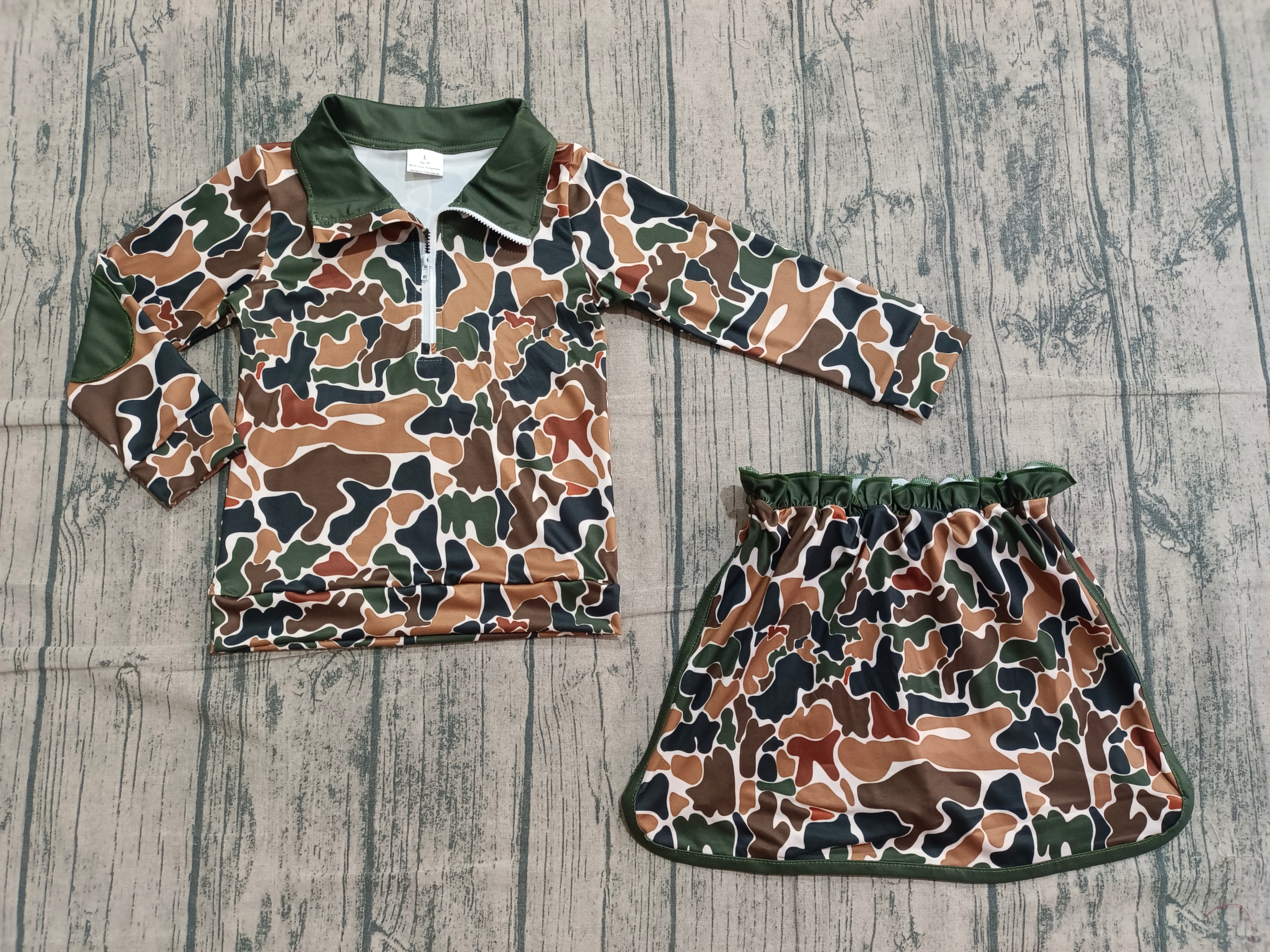  GLD1547 pre-order baby girl clothes camo toddler girl winter skirt outfit-real pic 2025.12.30 