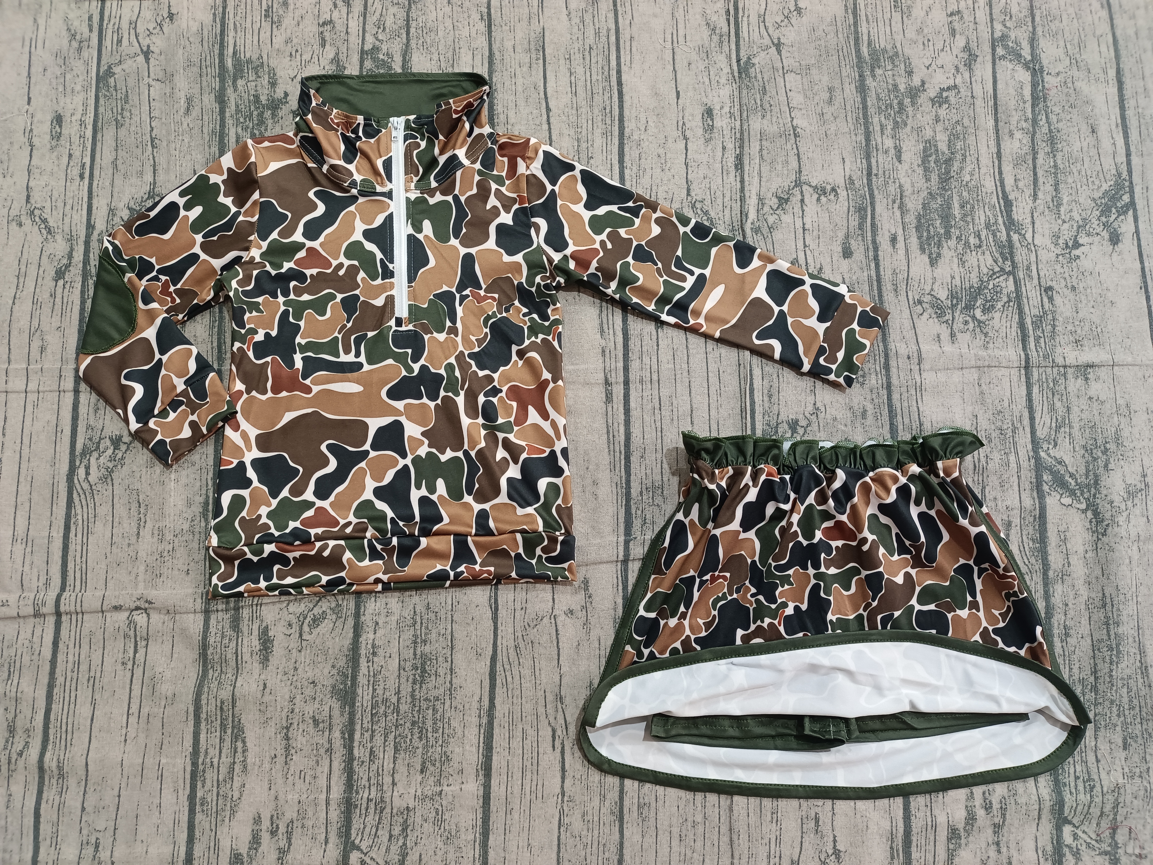  GLD1547 pre-order baby girl clothes camo toddler girl winter skirt outfit-real pic 2025.12.30 