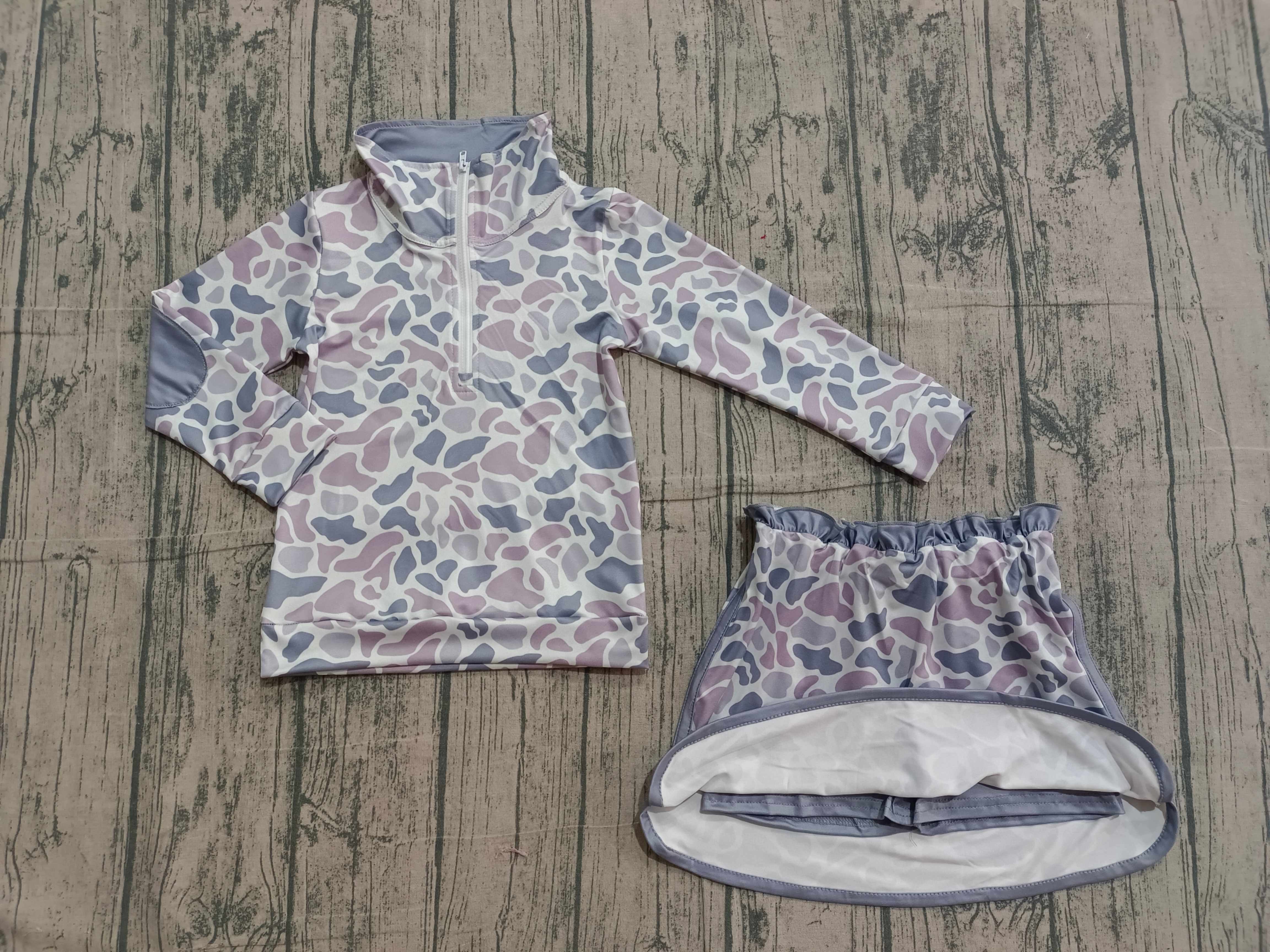 GLD1548 pre-order baby girl clothes camo toddler girl winter skirt outfit-real pic 2025.12.30