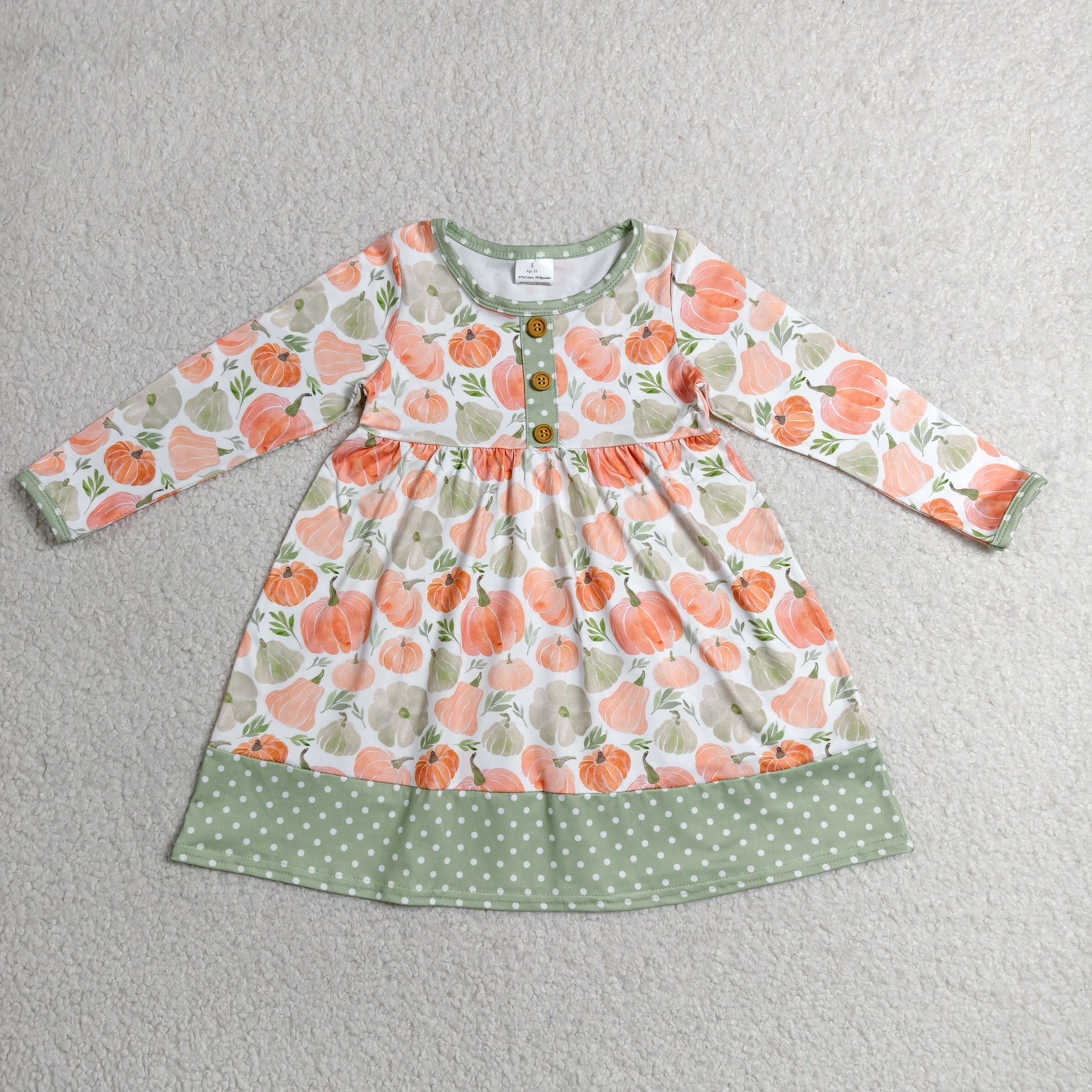 GLD1626 RTS toddler girl clothes pumpkin  girl fall dress halloween clothes