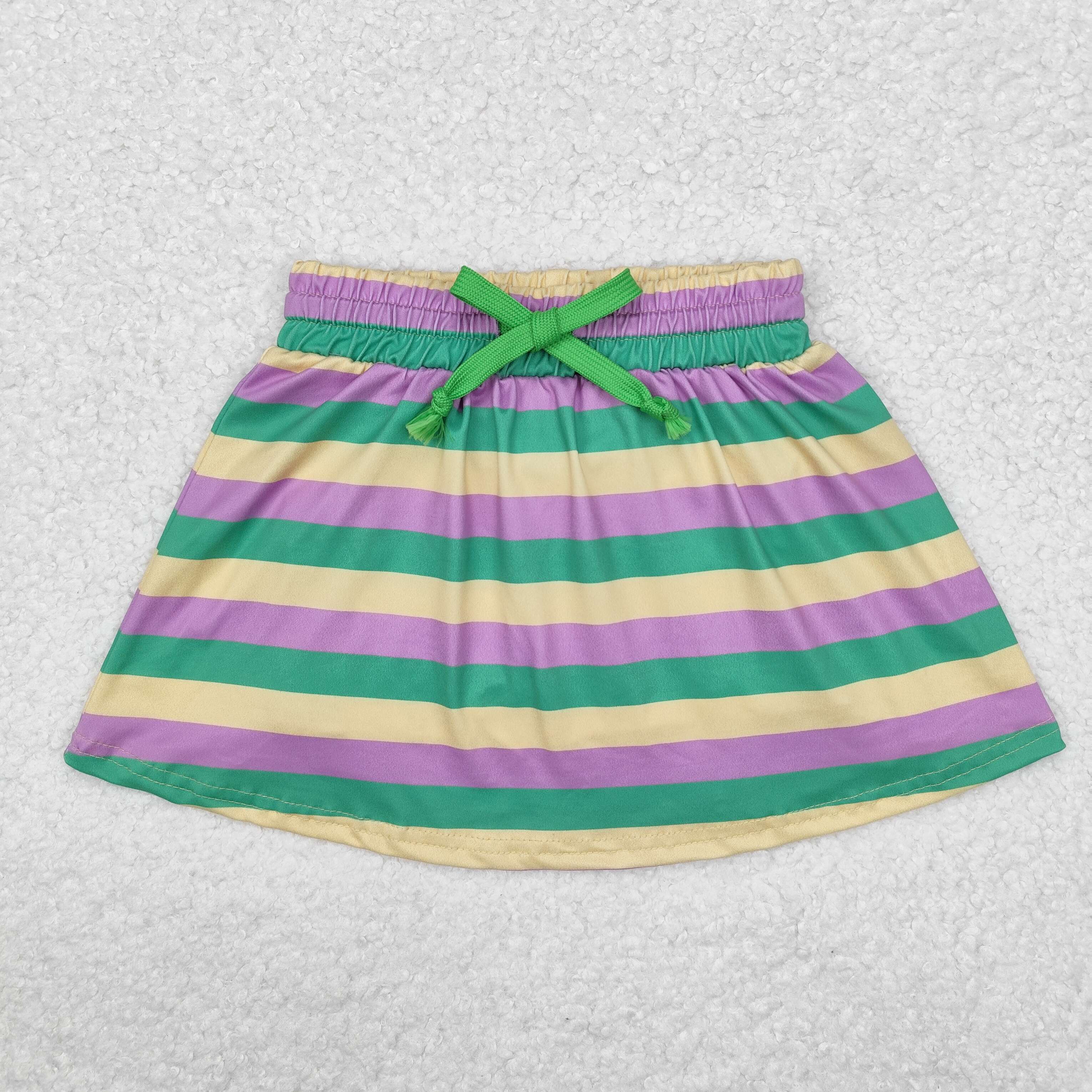 GLK0037 RTS baby girls clothes stripe girl shots skirt
