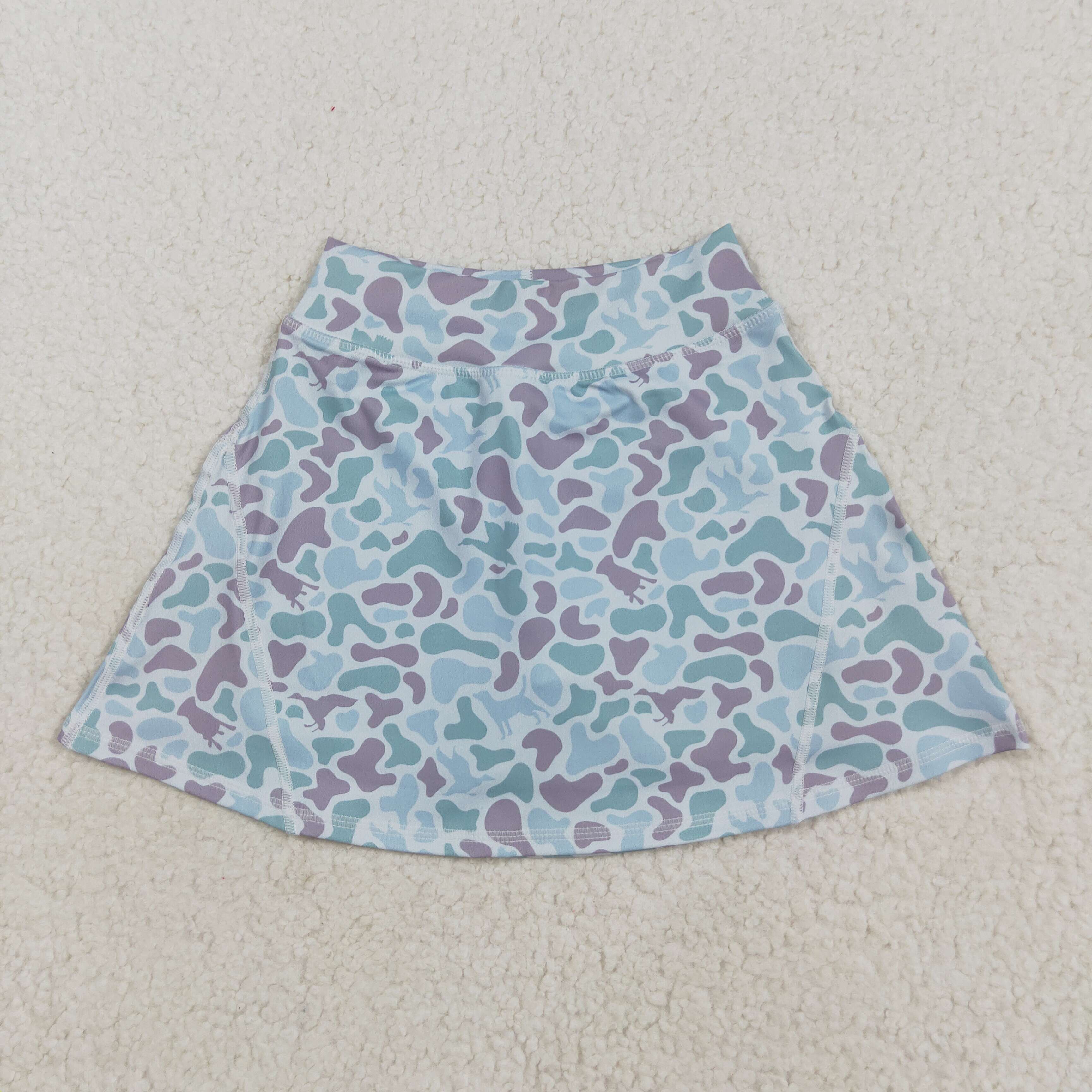 GLK0128 RTS baby girls clothes hunting camo girl yoga shorts skirt 