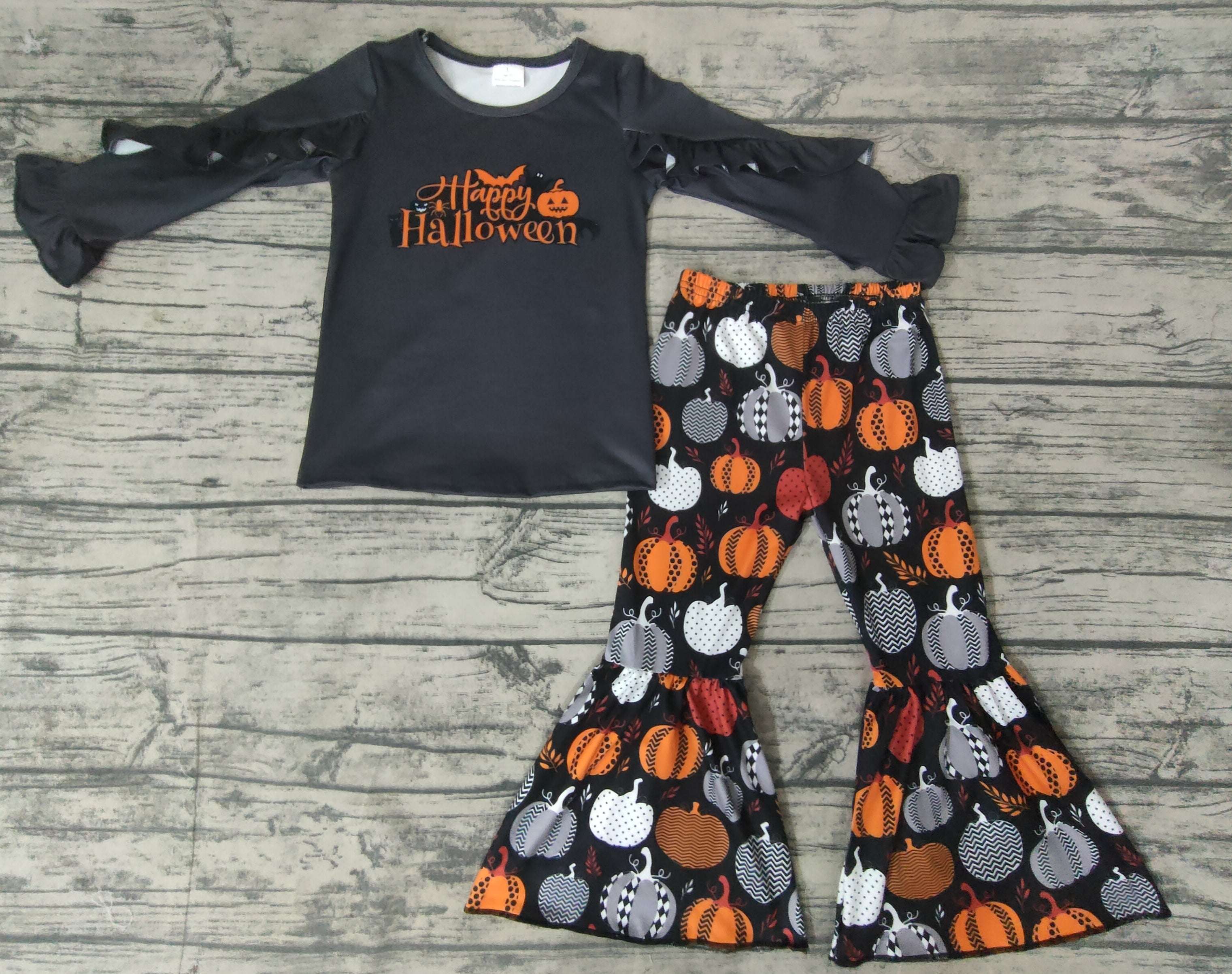 GLP0178 toddler girl clothes black pumpkin halloween outfits for girls-promotion 2025.9.13 $5.5